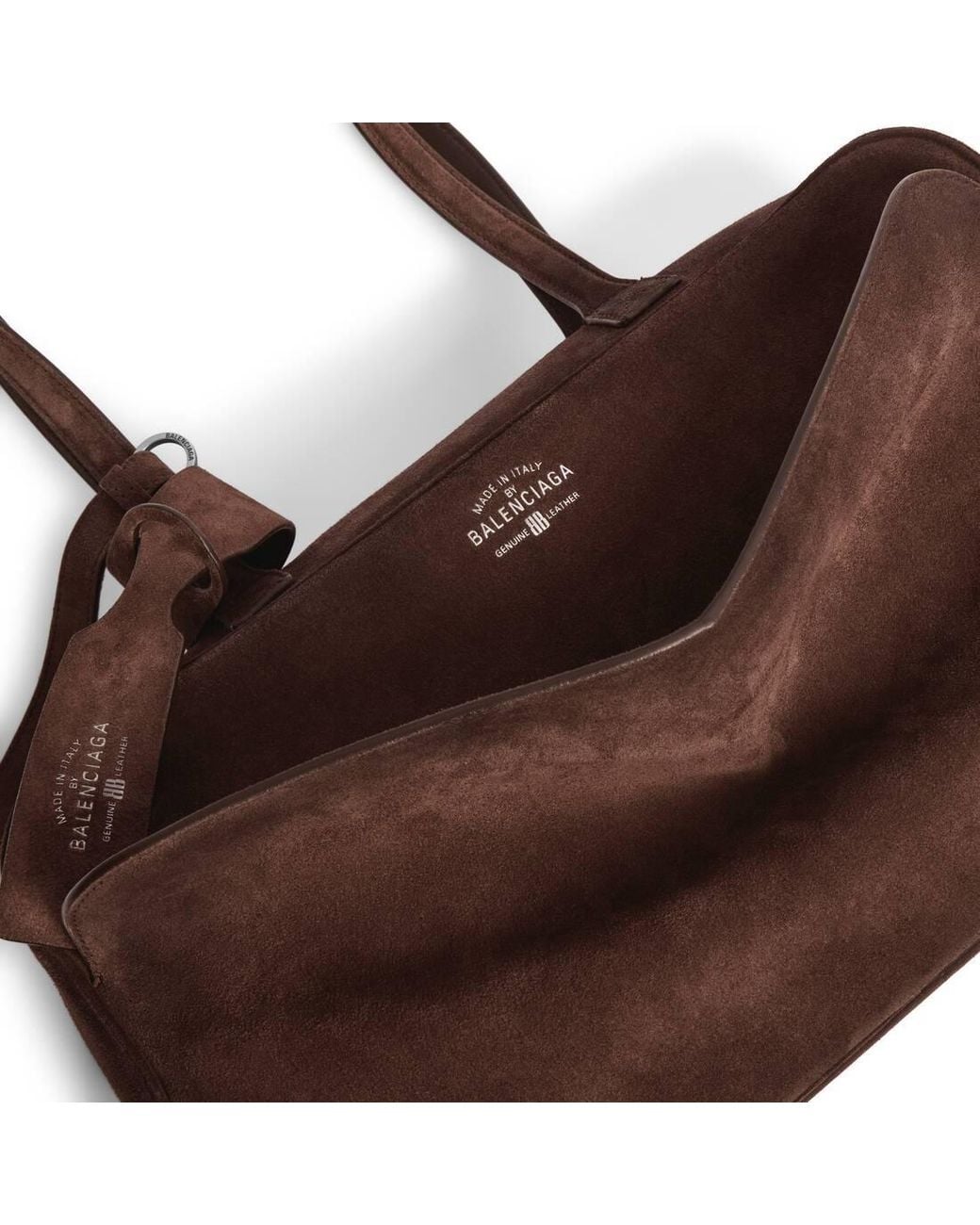 Balenciaga Brown Logo Detailed Medium Bowling Bag