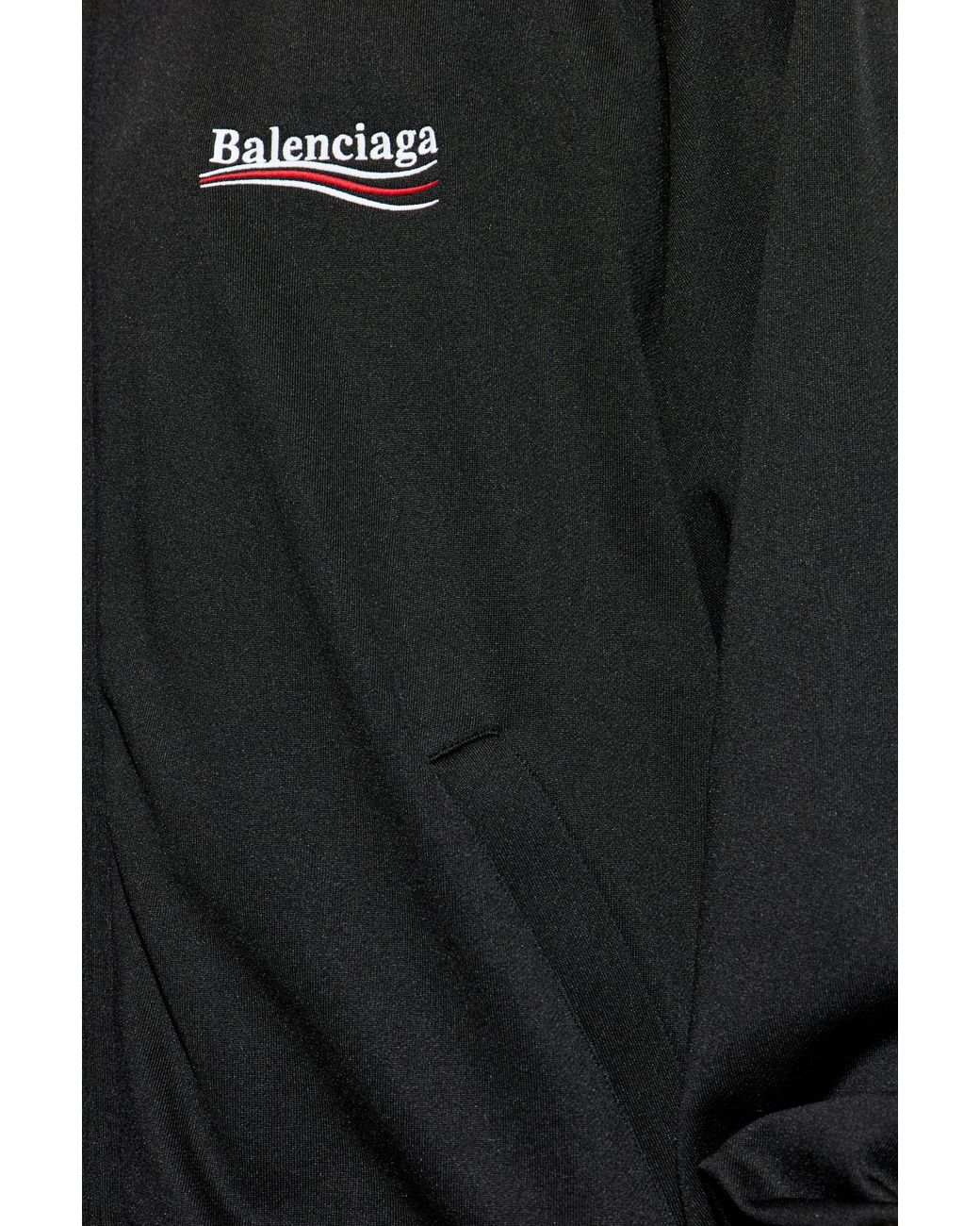 Balenciaga Black Logo Printed Zip-Up Jacket for men
