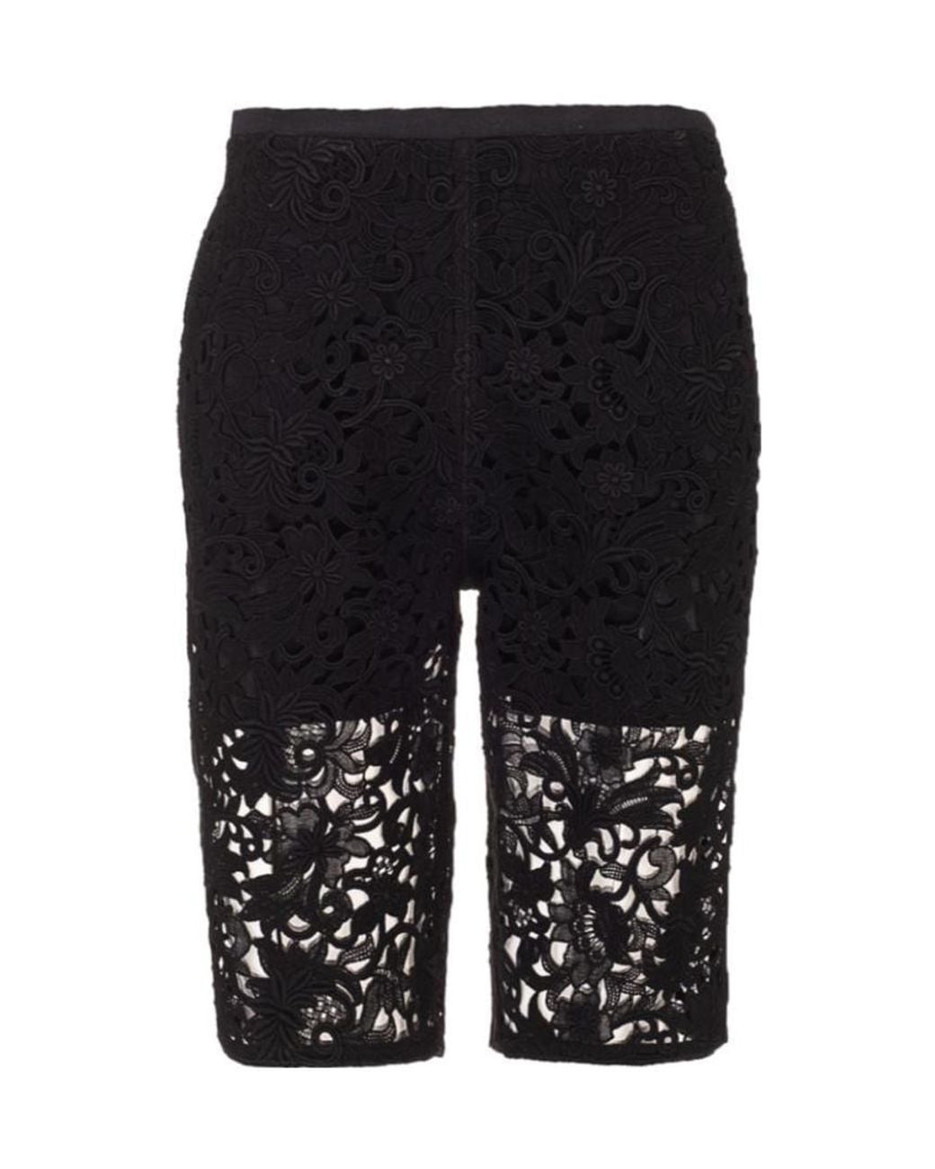 Valentino Black Guipure Lace Shorts
