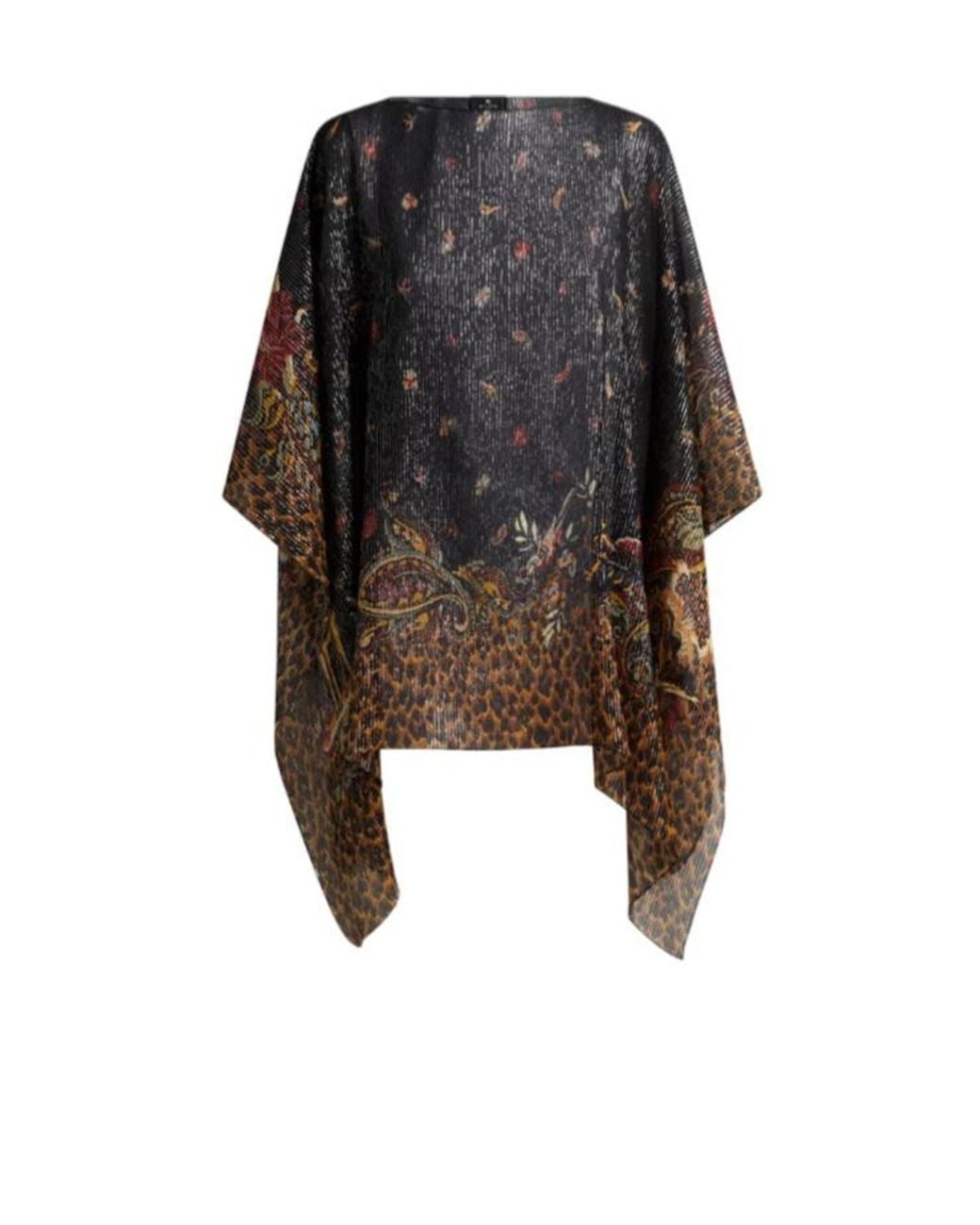 Etro Black Pattern-Printed Cape
