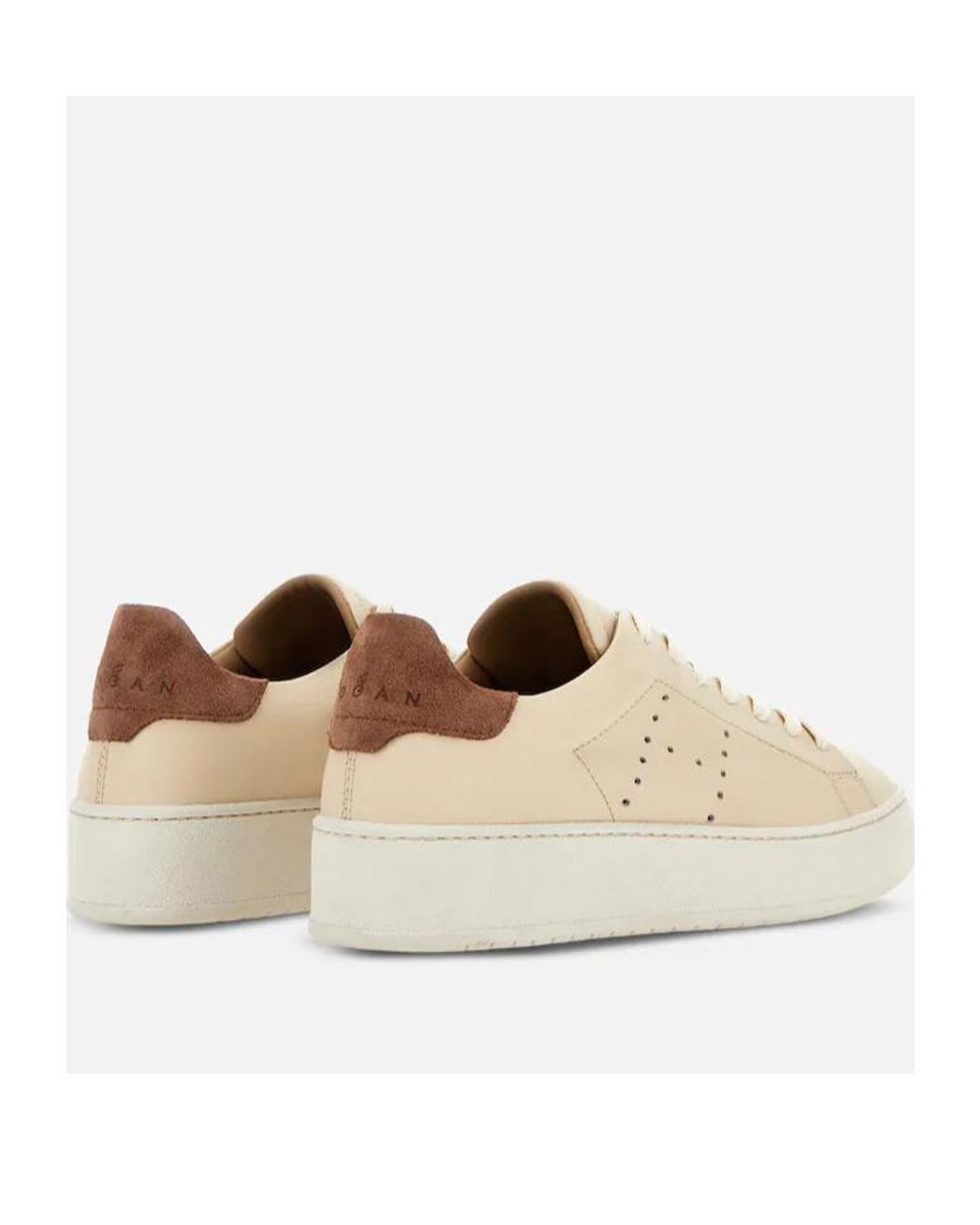 Hogan Natural H672 Round Toe Lace-Up Sneakers
