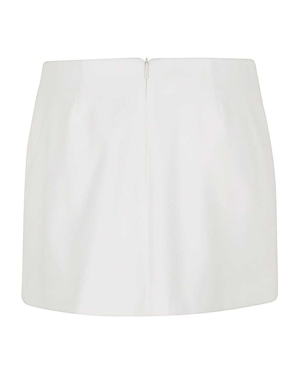 Pinko White Embellished Double-Layer Mini Skirt
