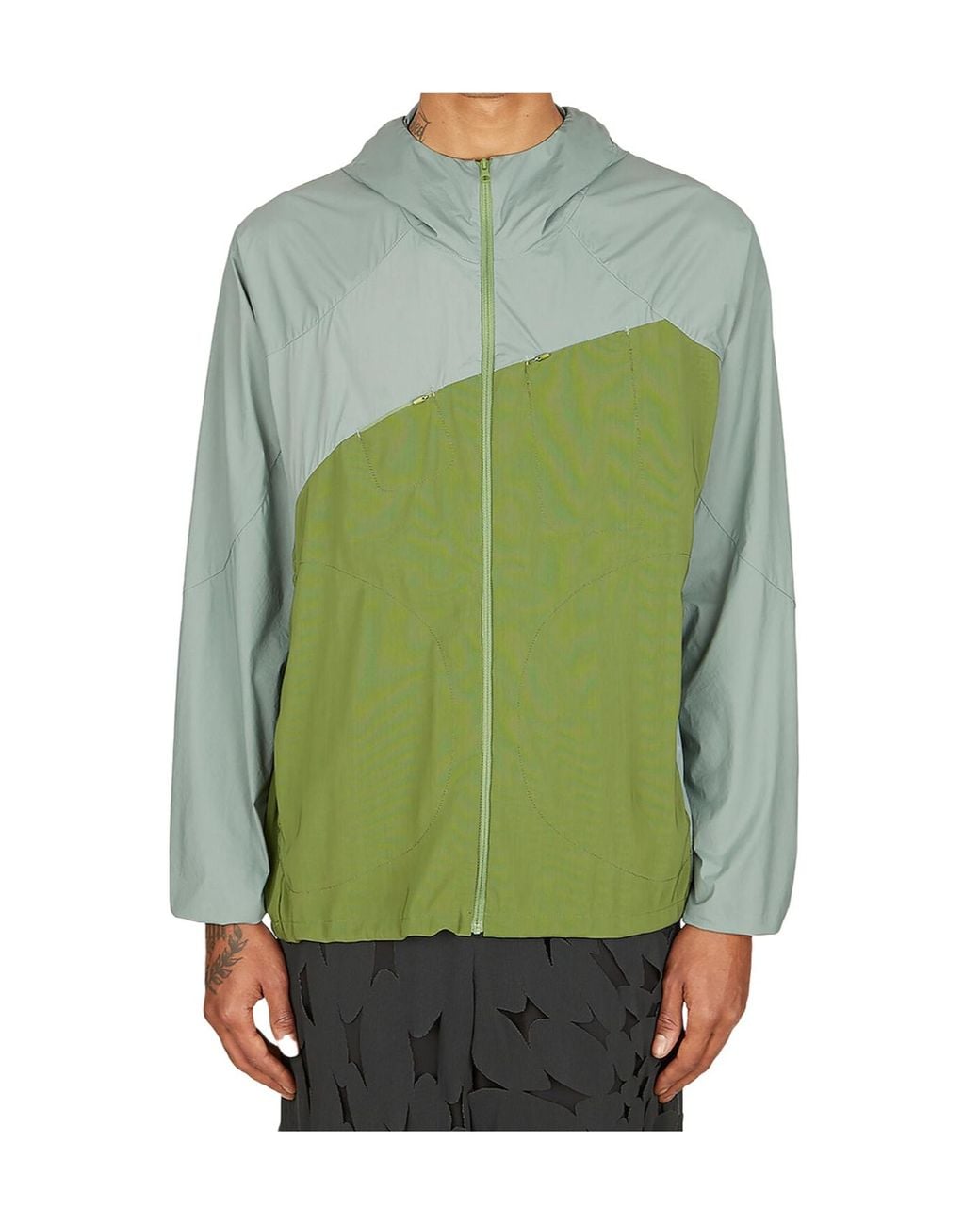 Post Archive Faction PAF Green Zipper Hooded Casual Jacket for men