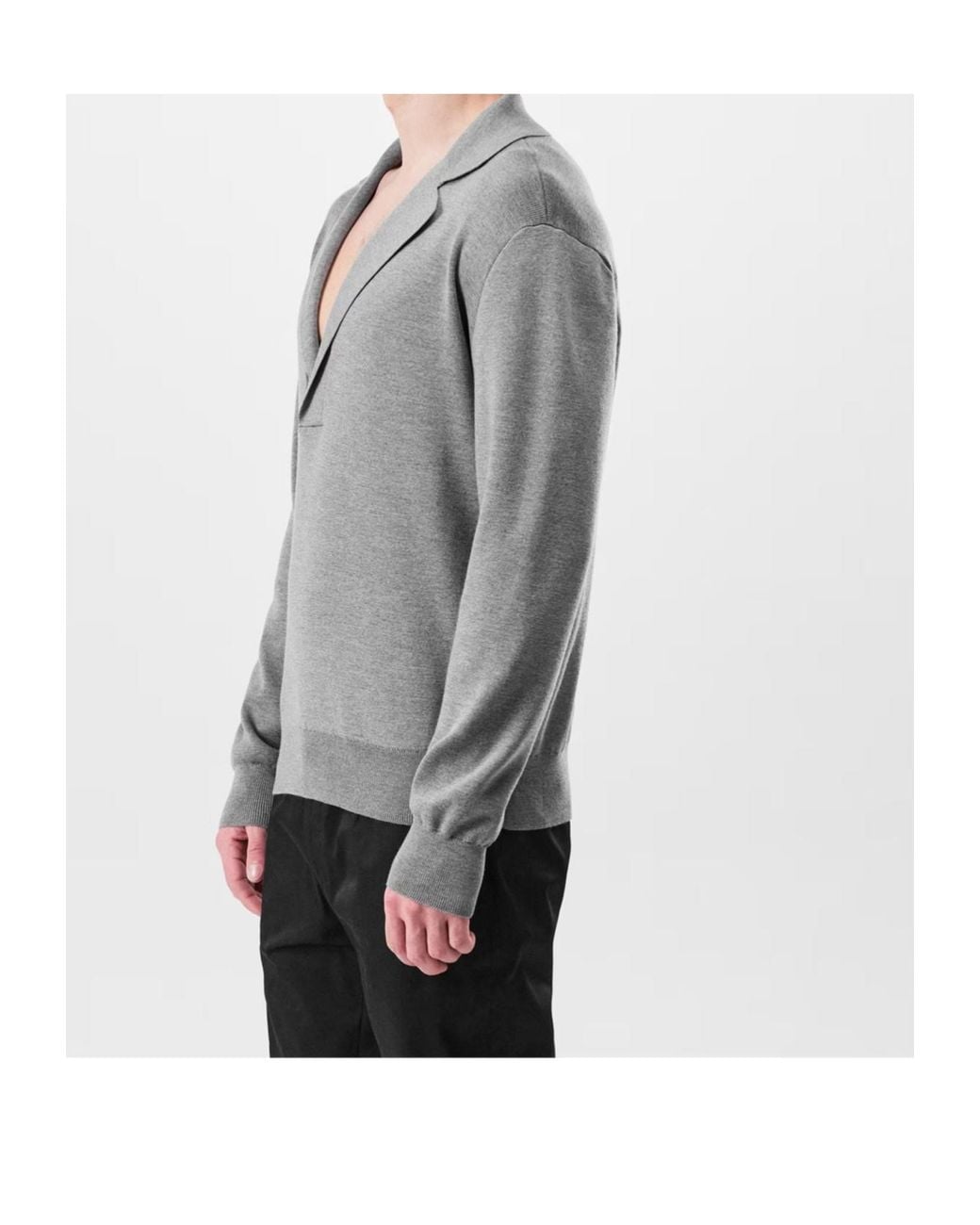 Dolce & Gabbana Gray Wool V-Neck Sweater With Dg Embroidery for men