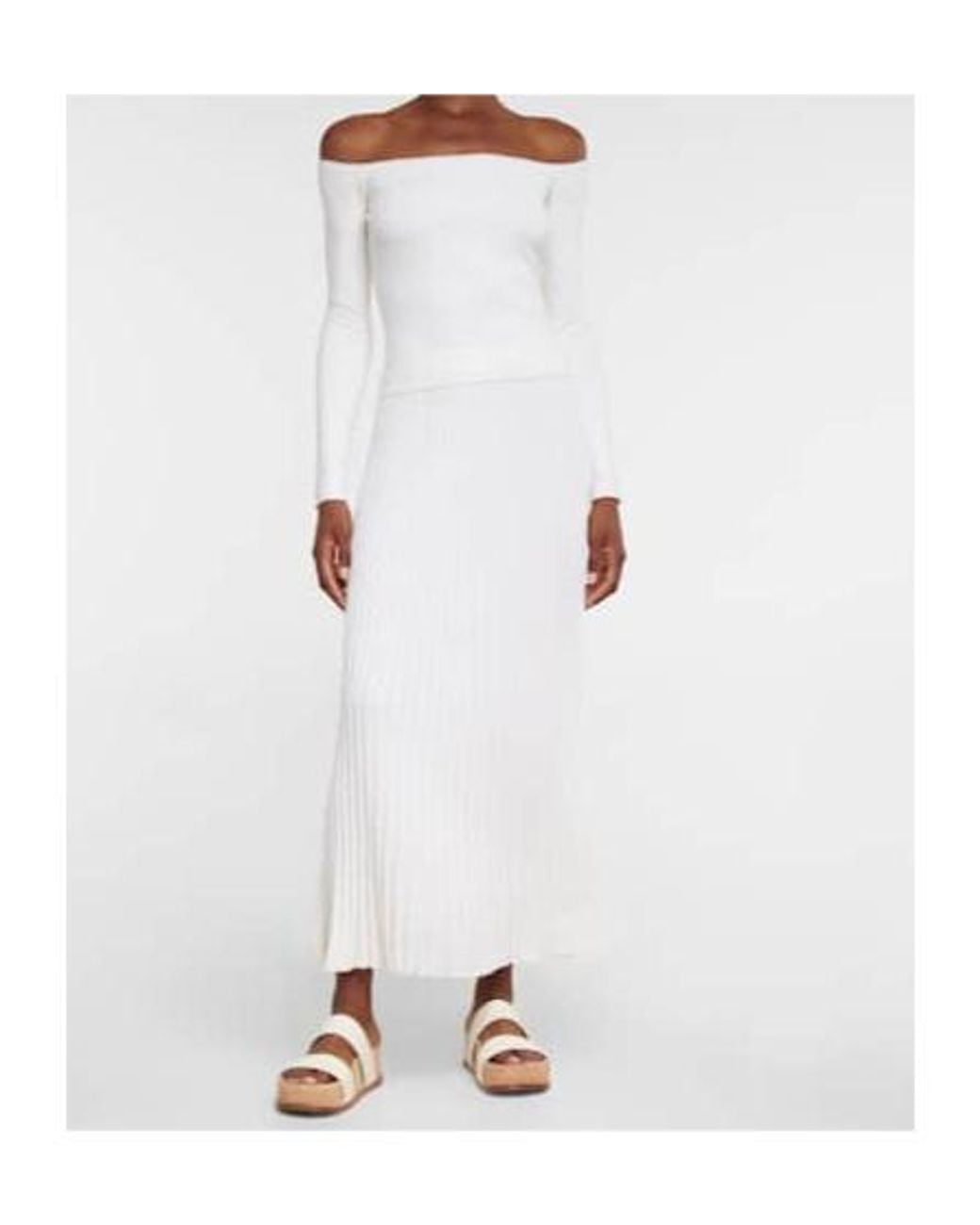 Gabriela Hearst White Knitted Midi Skirt