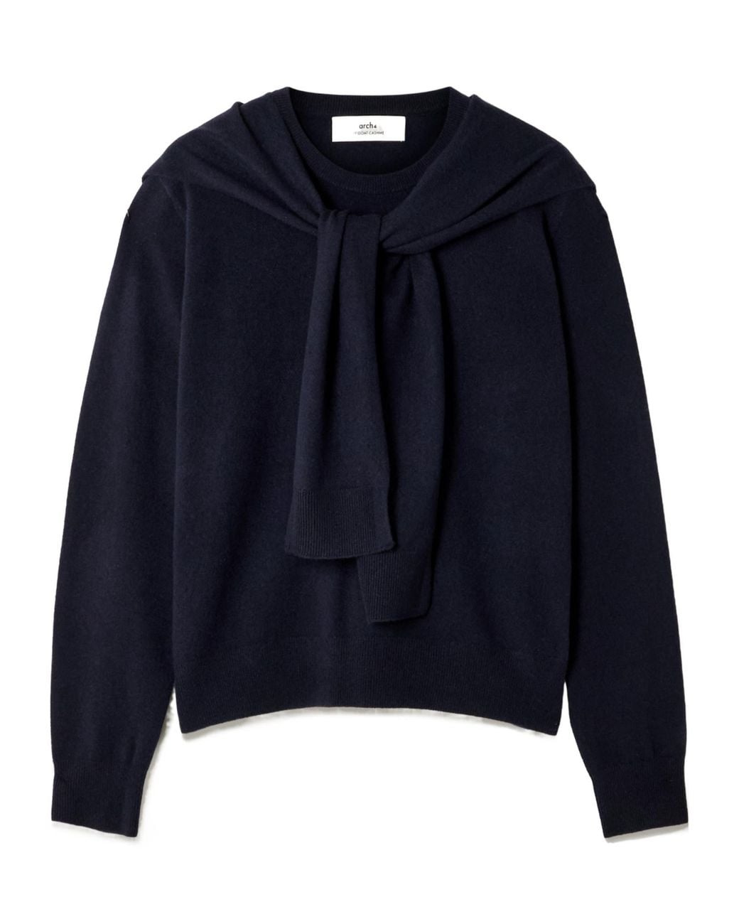 arch4 Blue Eldergrove Tie-Detailed Organic Cashmere Sweater