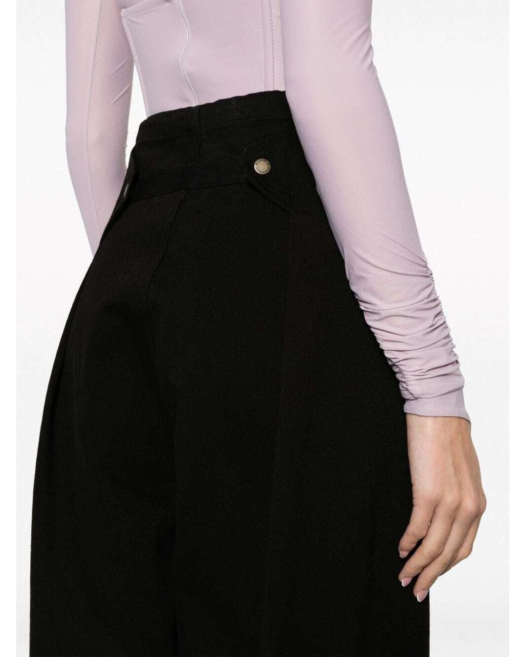 DARKPARK Black Drawstring-Waistband Cotton Trousers