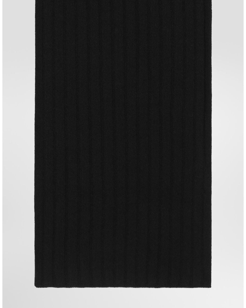 Dolce & Gabbana Black Cashmere Knit Scarf for men