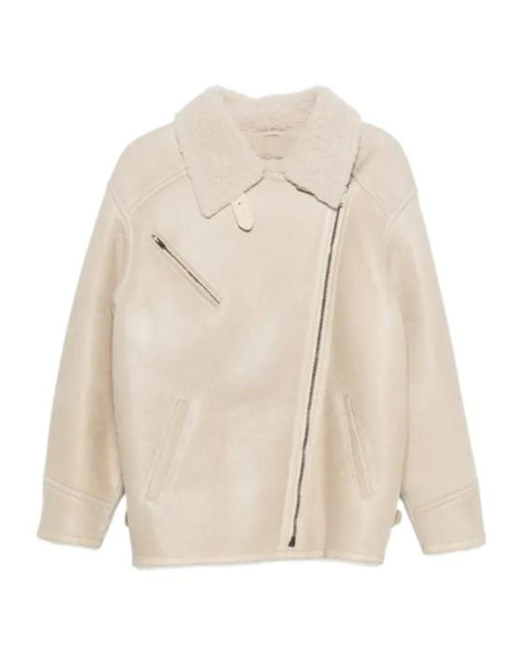 Isabel Marant Natural Adelina Shearling Coat
