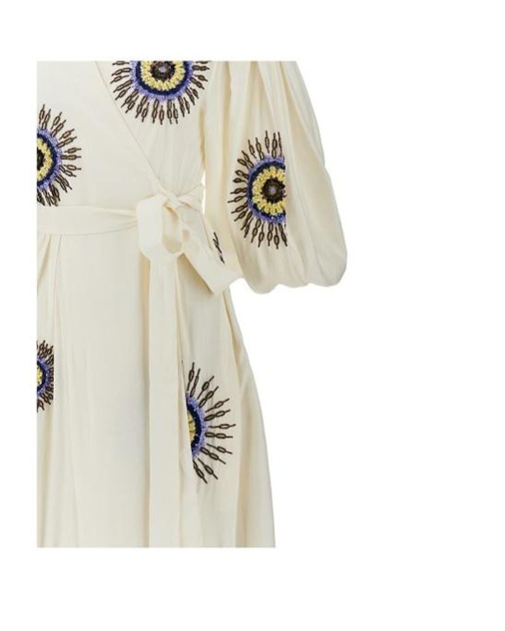 LaDoubleJ Natural Tie-Fastening Midi Dress