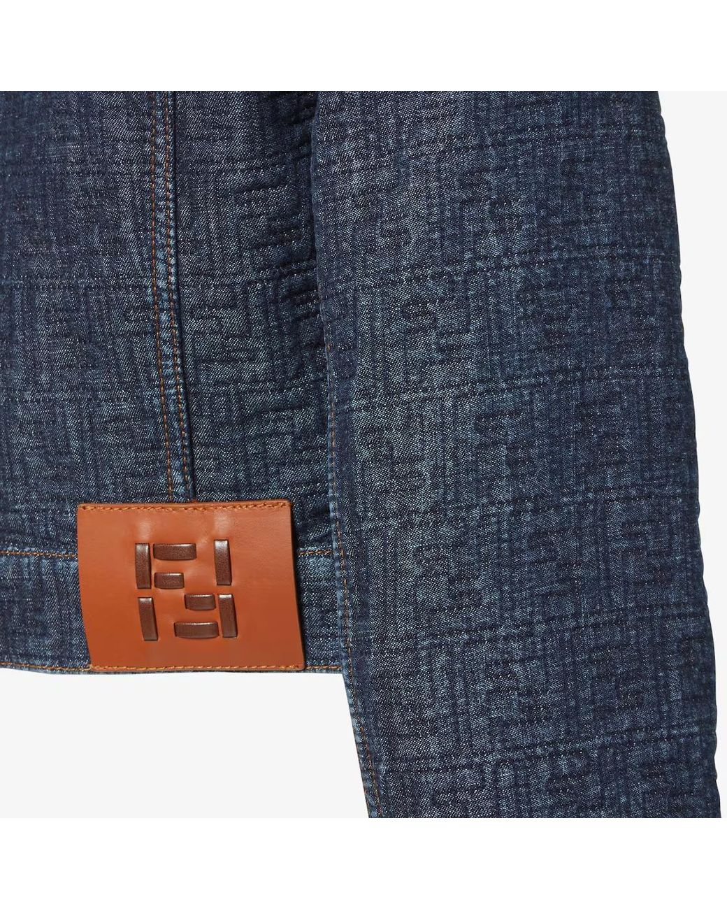 Fendi Blue Logo Patch Denim Jacket
