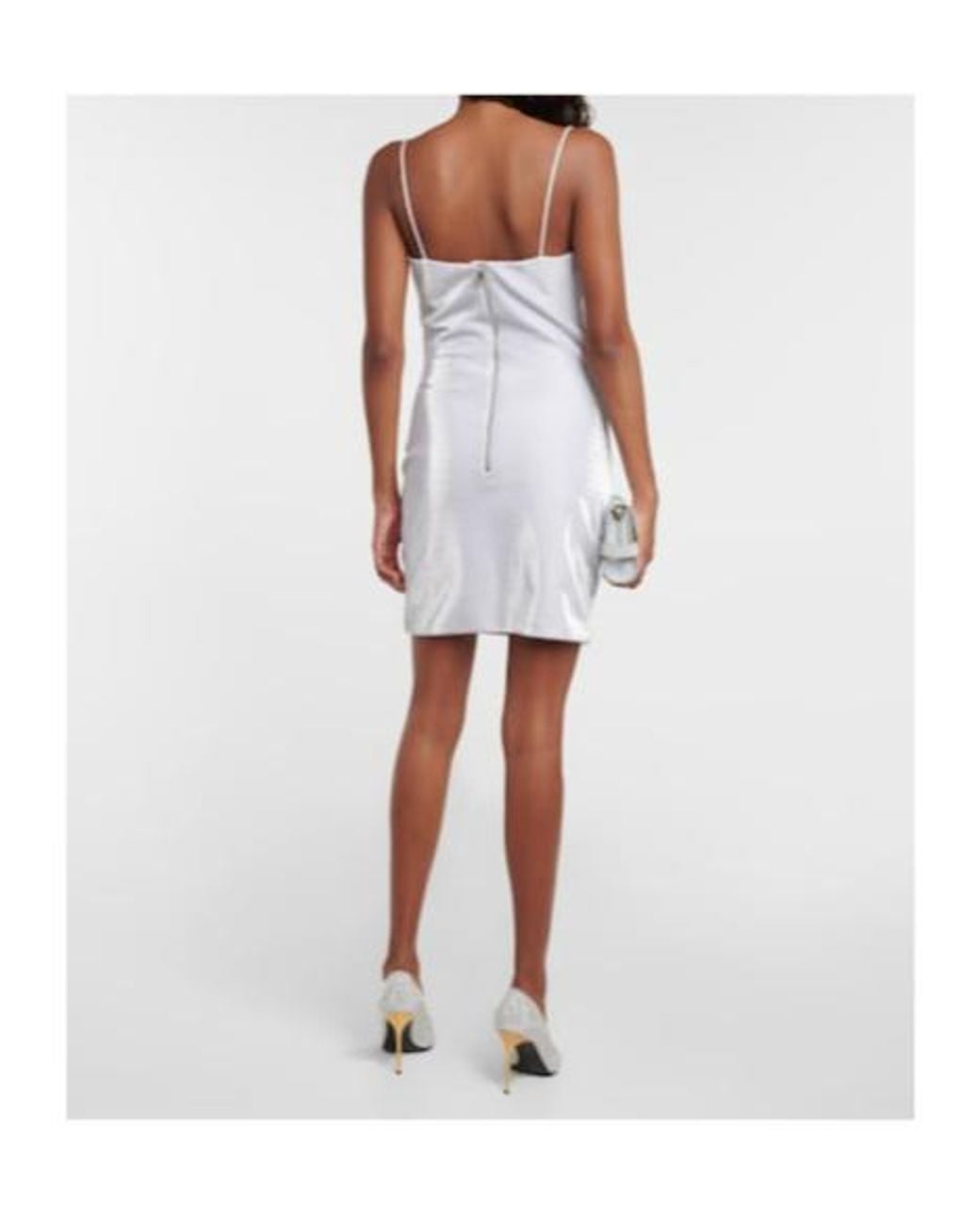 Balmain White Metallic Minidress