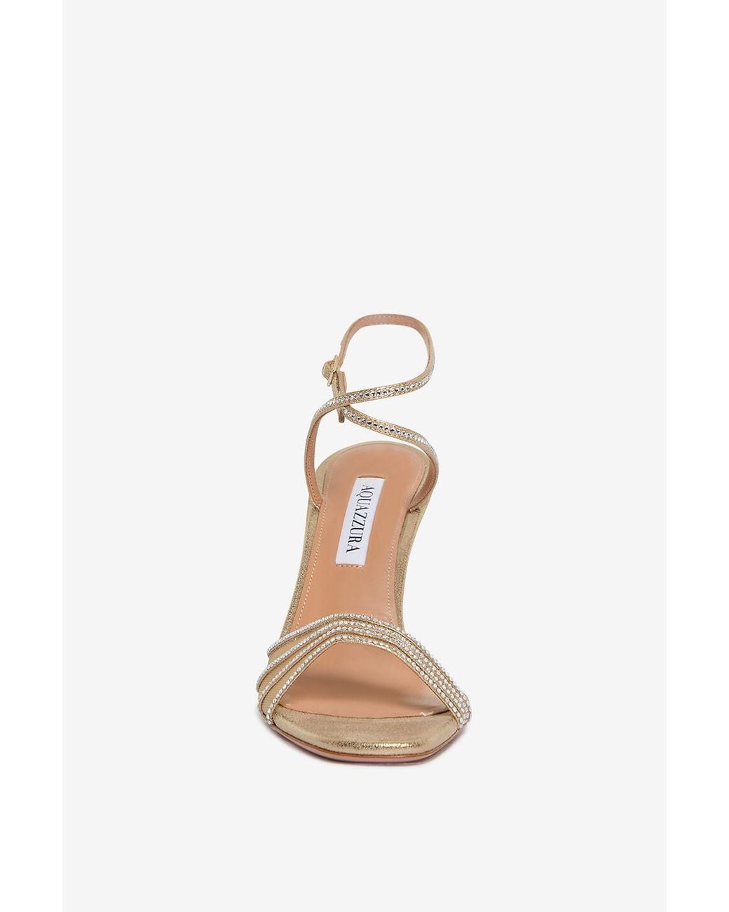 Aquazzura White Dream Girl Crystal-Embellished Sandals