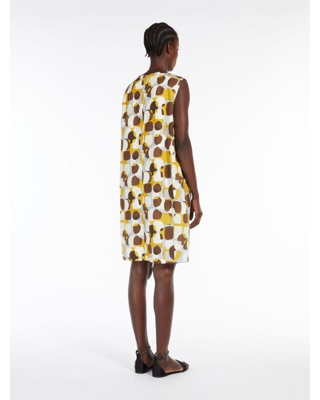 Max Mara Metallic 'S Crewneck Sleeveless Dress
