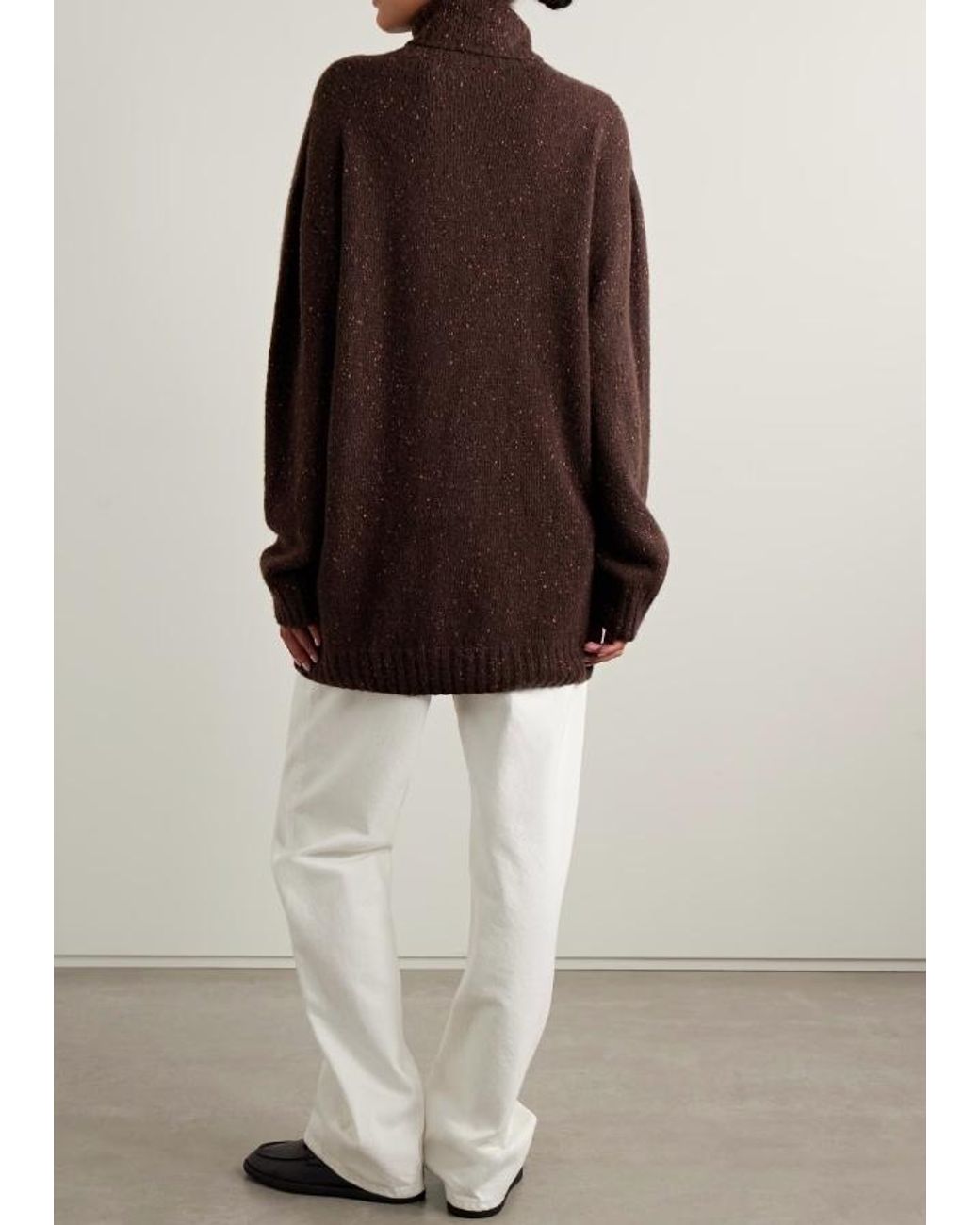 The Row Brown Mirai Cashmere Turtleneck Sweater