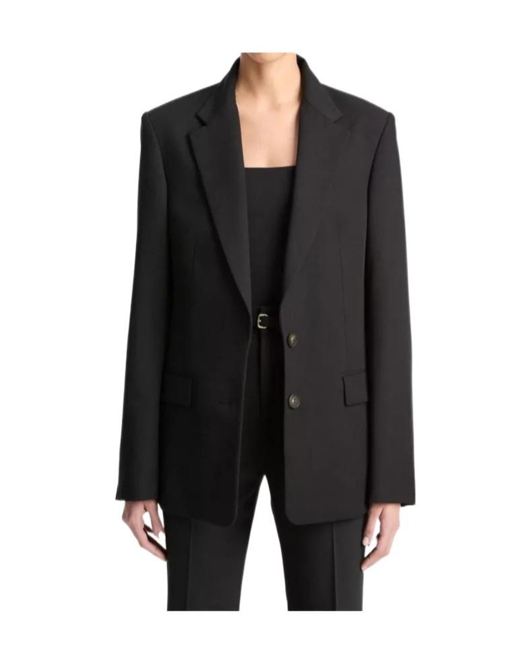 Vince Black Button-Fastening Cotton Jacket
