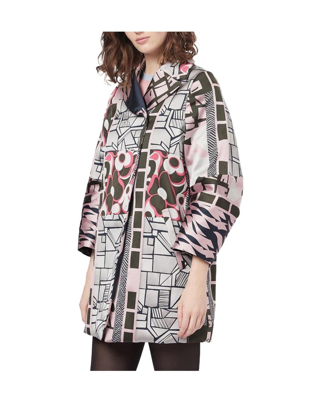 Emporio Armani White Printed Hooded Coat