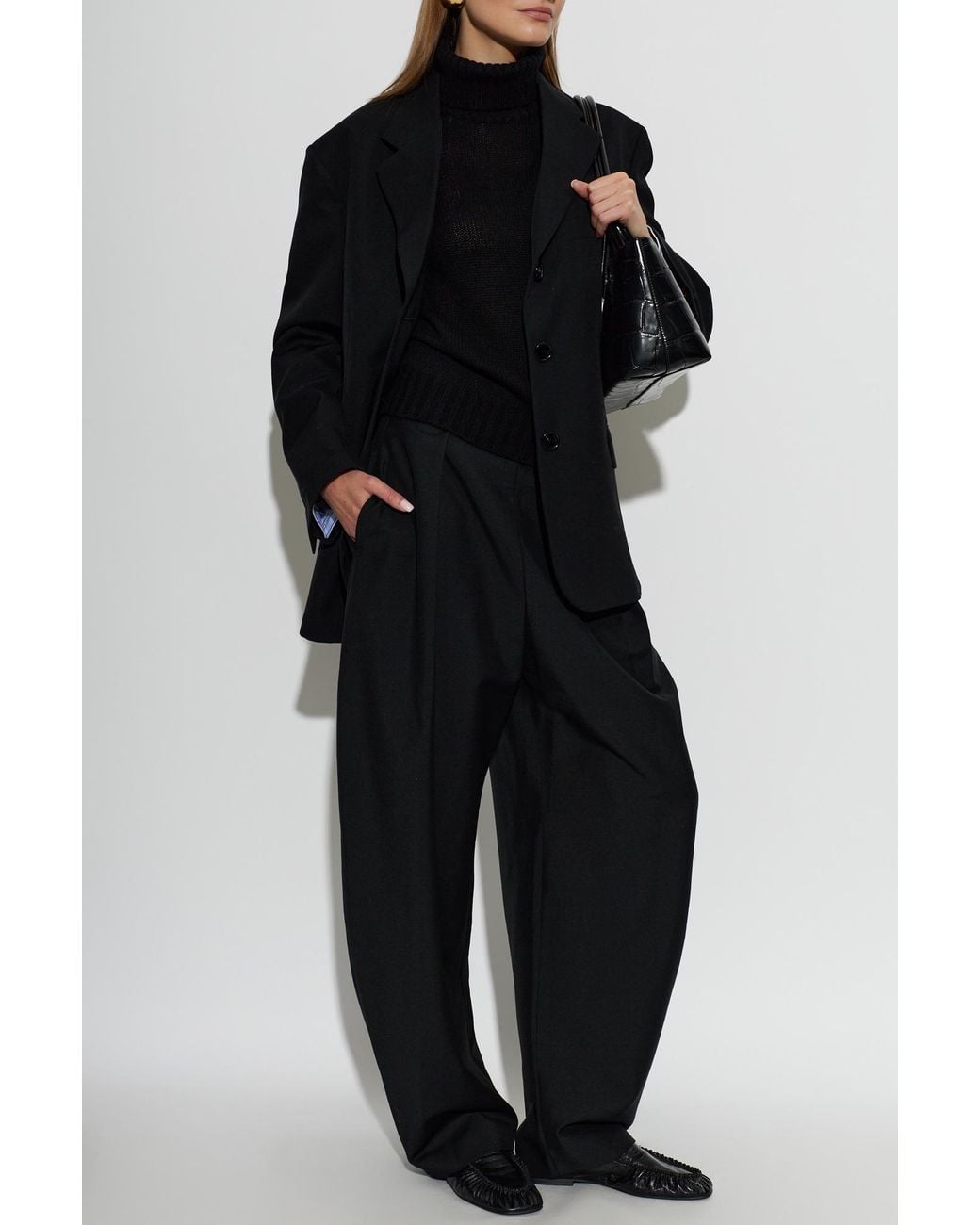 Fabiana Filippi Black Long-Sleeve Turtleneck Sweater