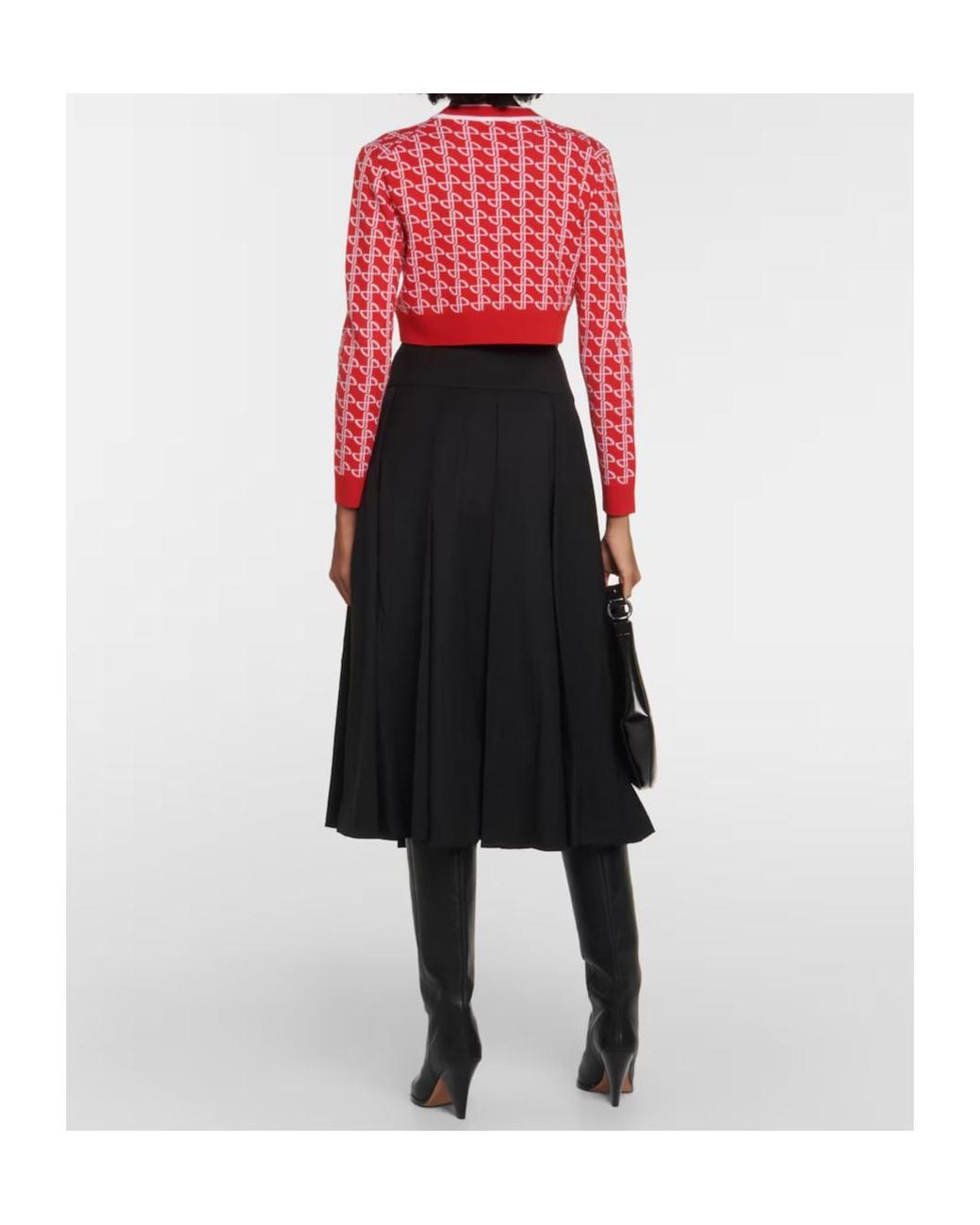 Patou Red Logo Jacquard Sweater