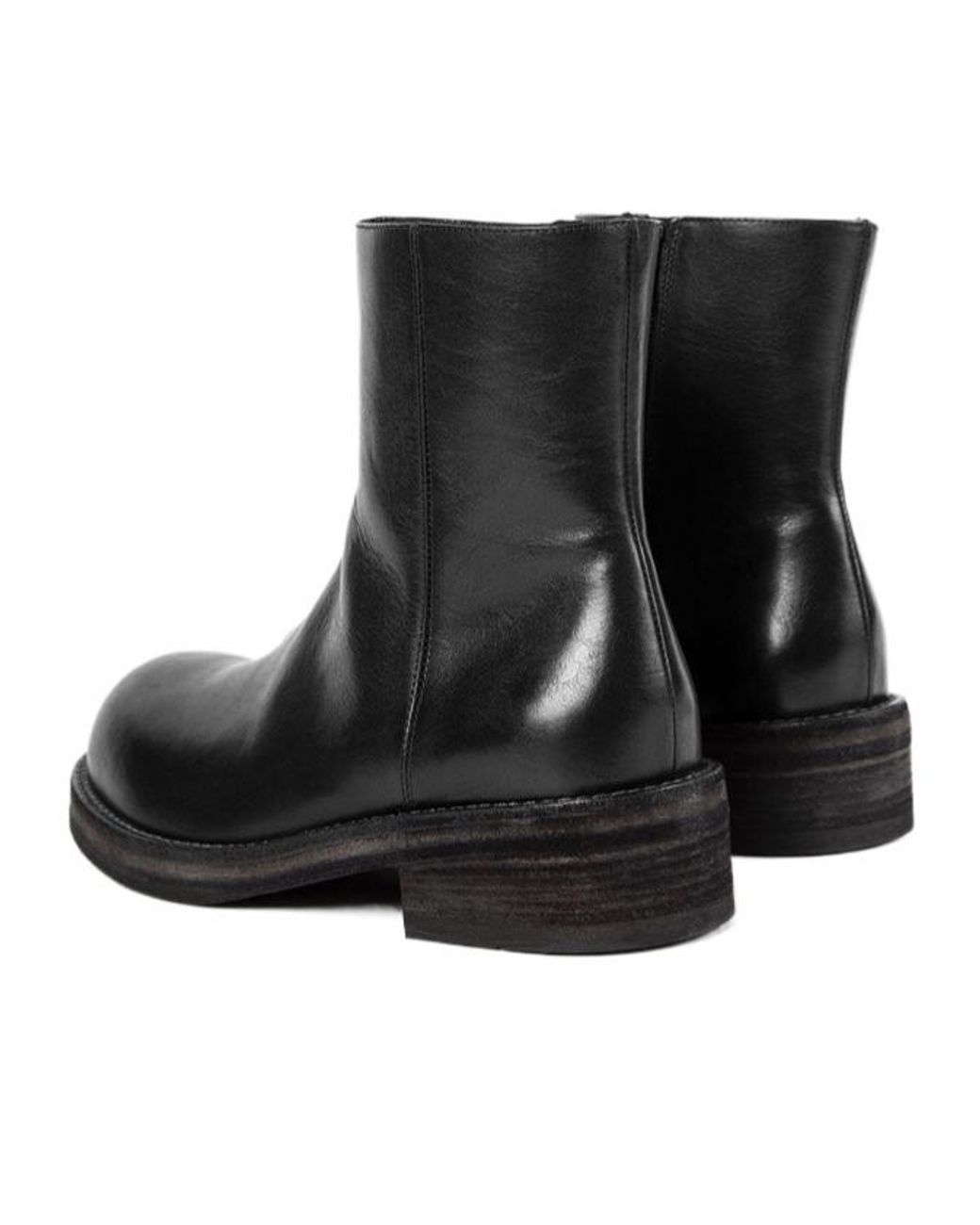 Ann Demeulemeester Black Round-Toe Zip Boots for men