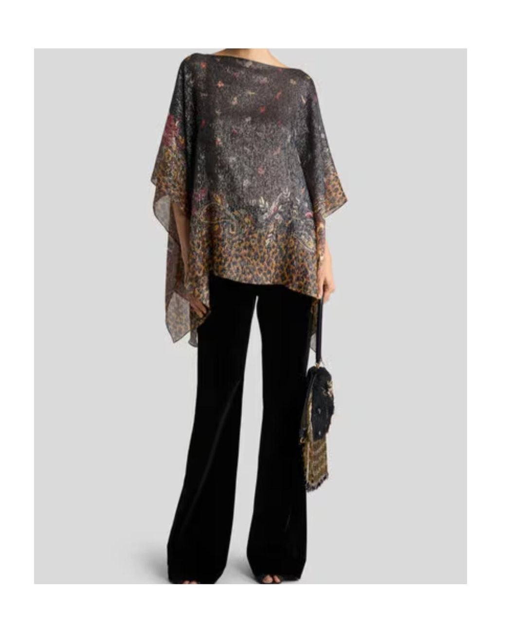 Etro Black Pattern-Printed Cape