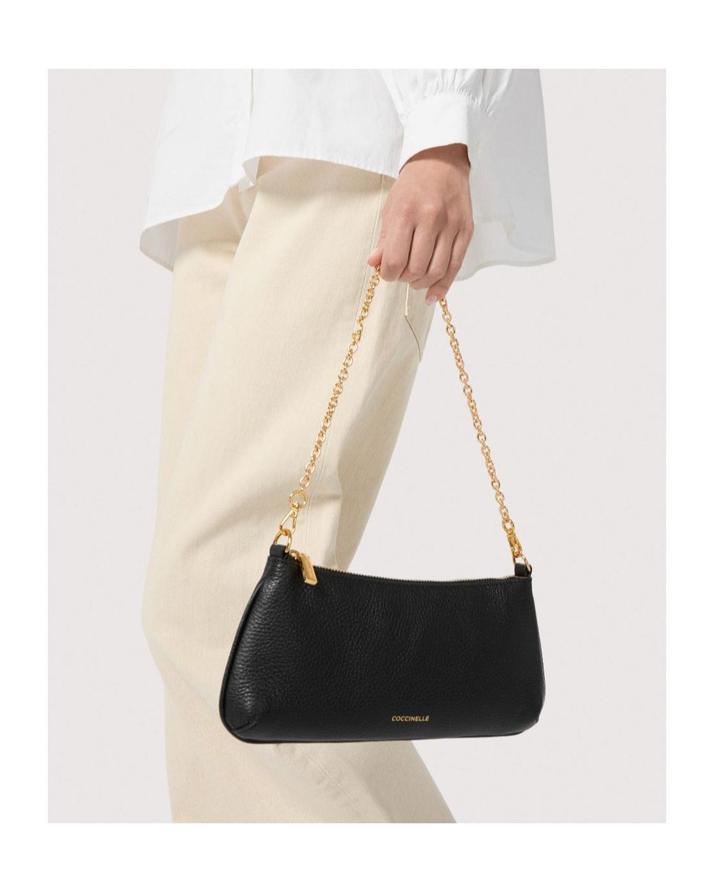 Coccinelle Black C-Me Chain Mini Crossbody Bag