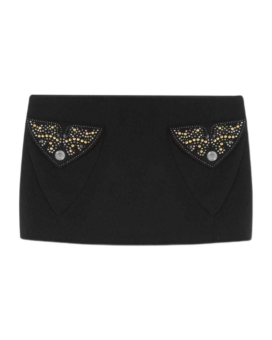 Versace Black Embellished Mini Skirt