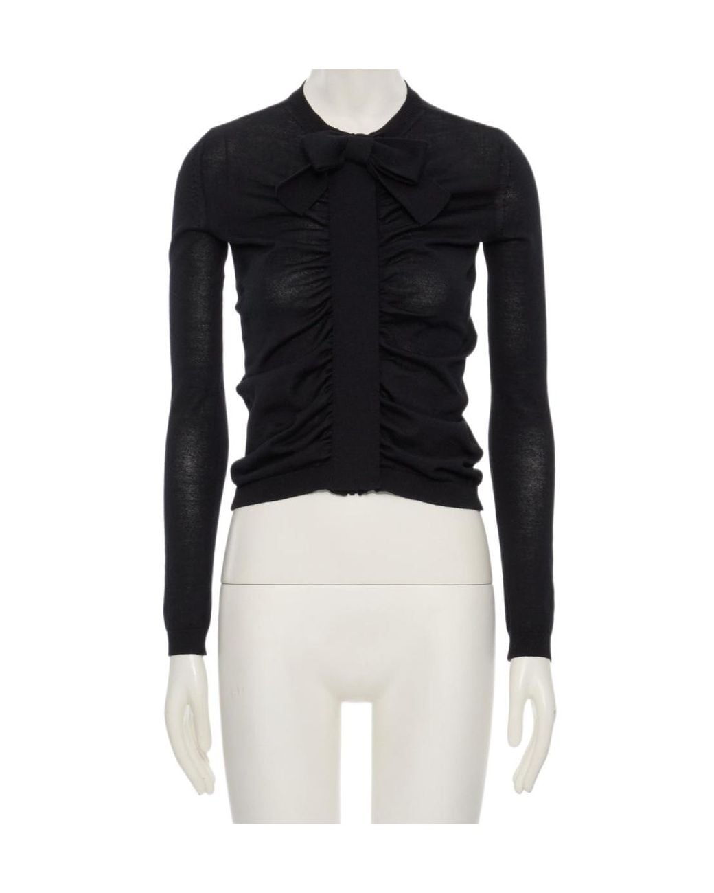 Valentino Blue Bow Detailed Long-Sleeved Cardigan
