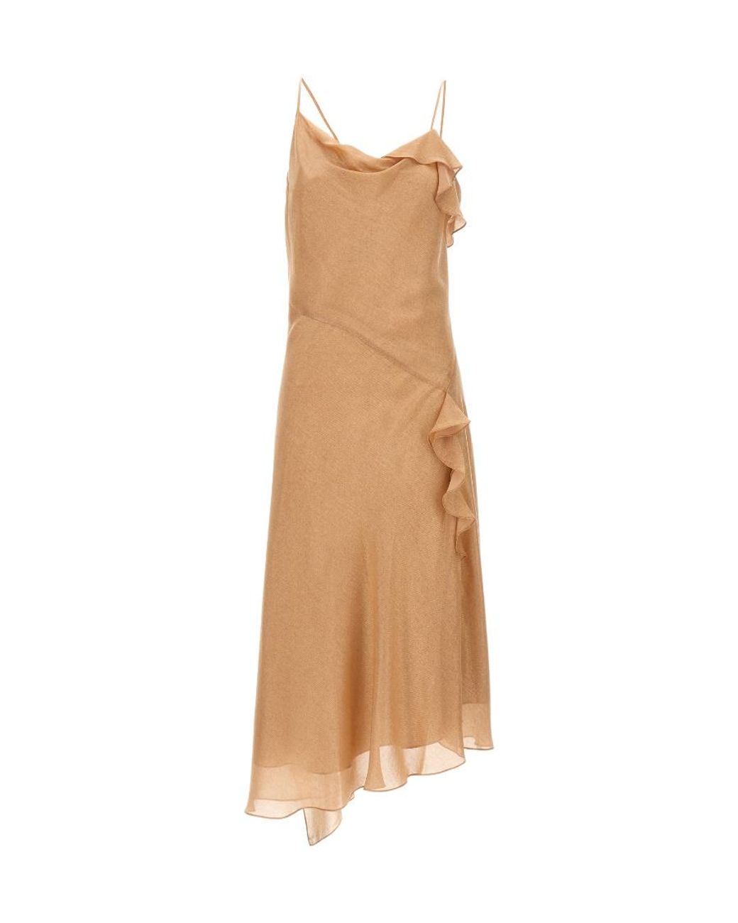 Victoria Beckham Natural Asymmetric Cami Slip Dress