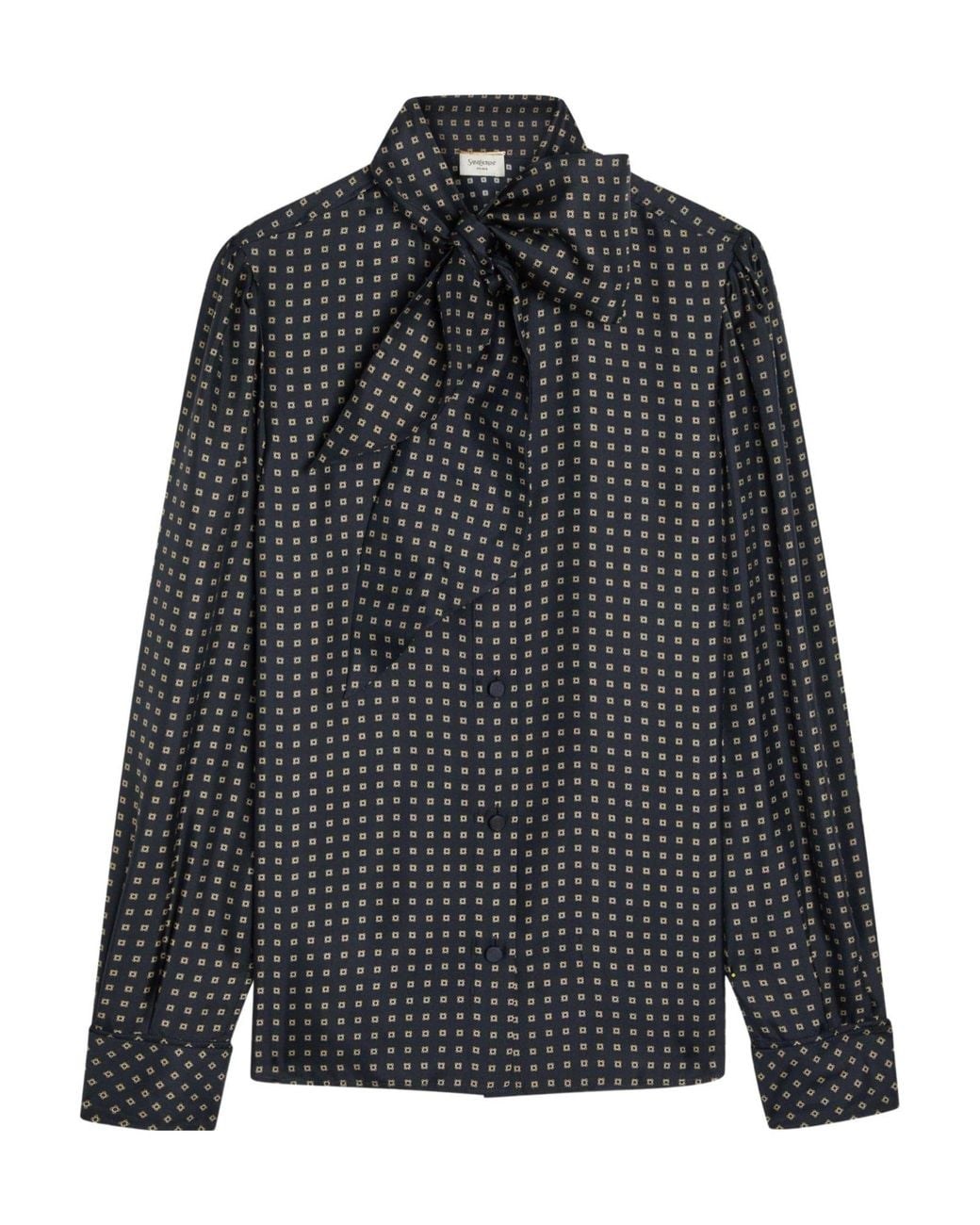 Saint Laurent Black Simple Silk Shirt