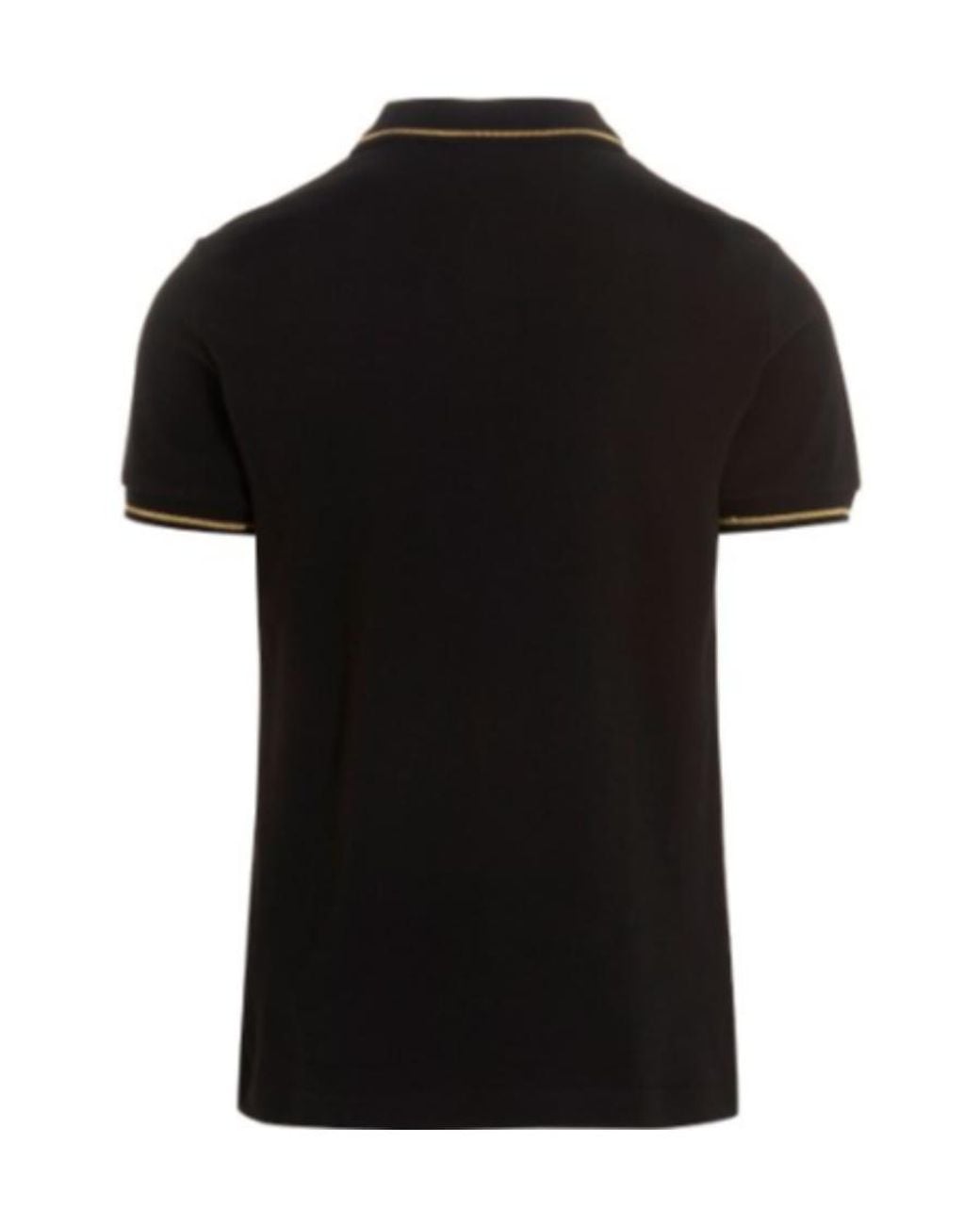 Versace Jeans Black Chest Logo-Patch Polo Shirt for men
