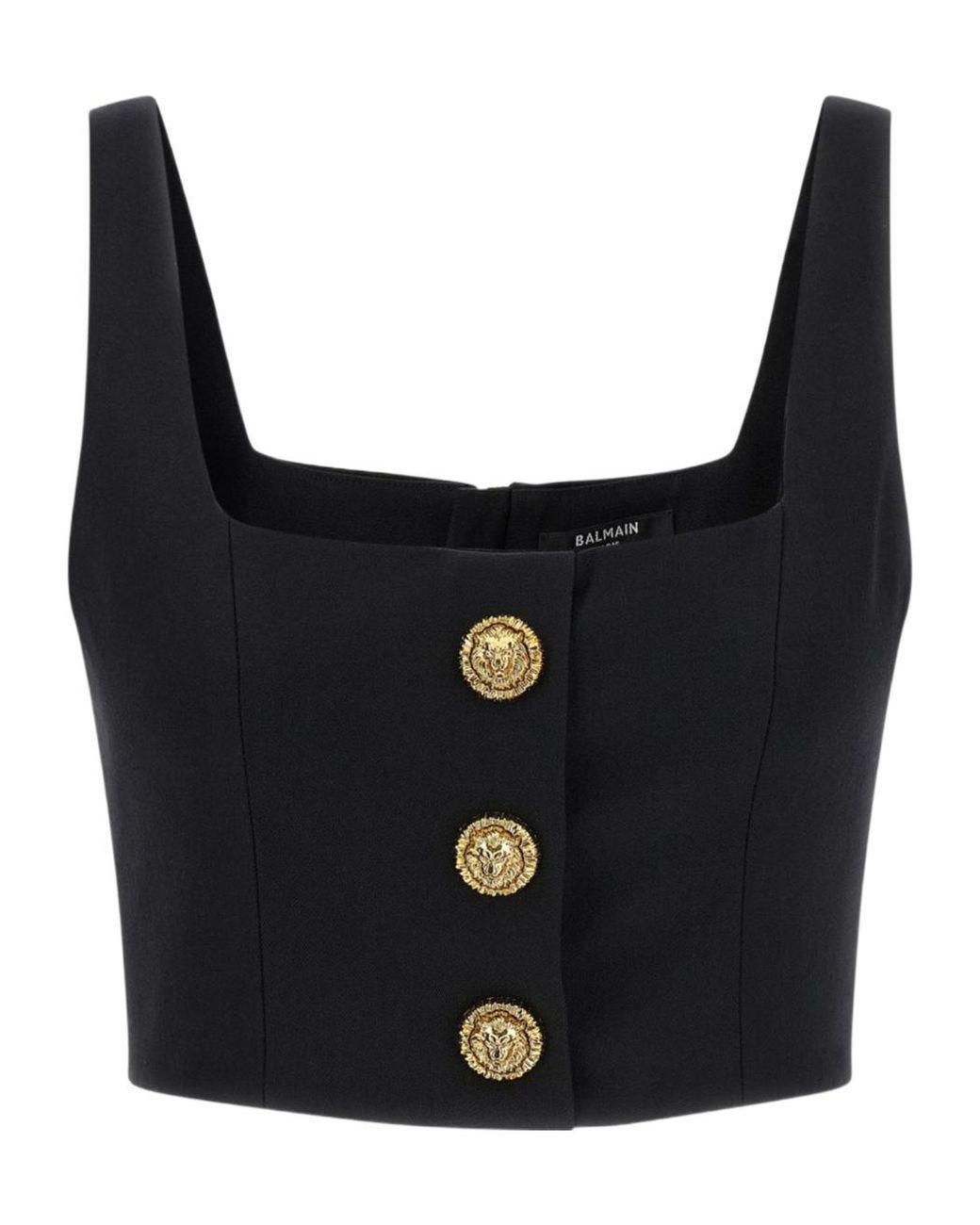 Balmain Black Button Top