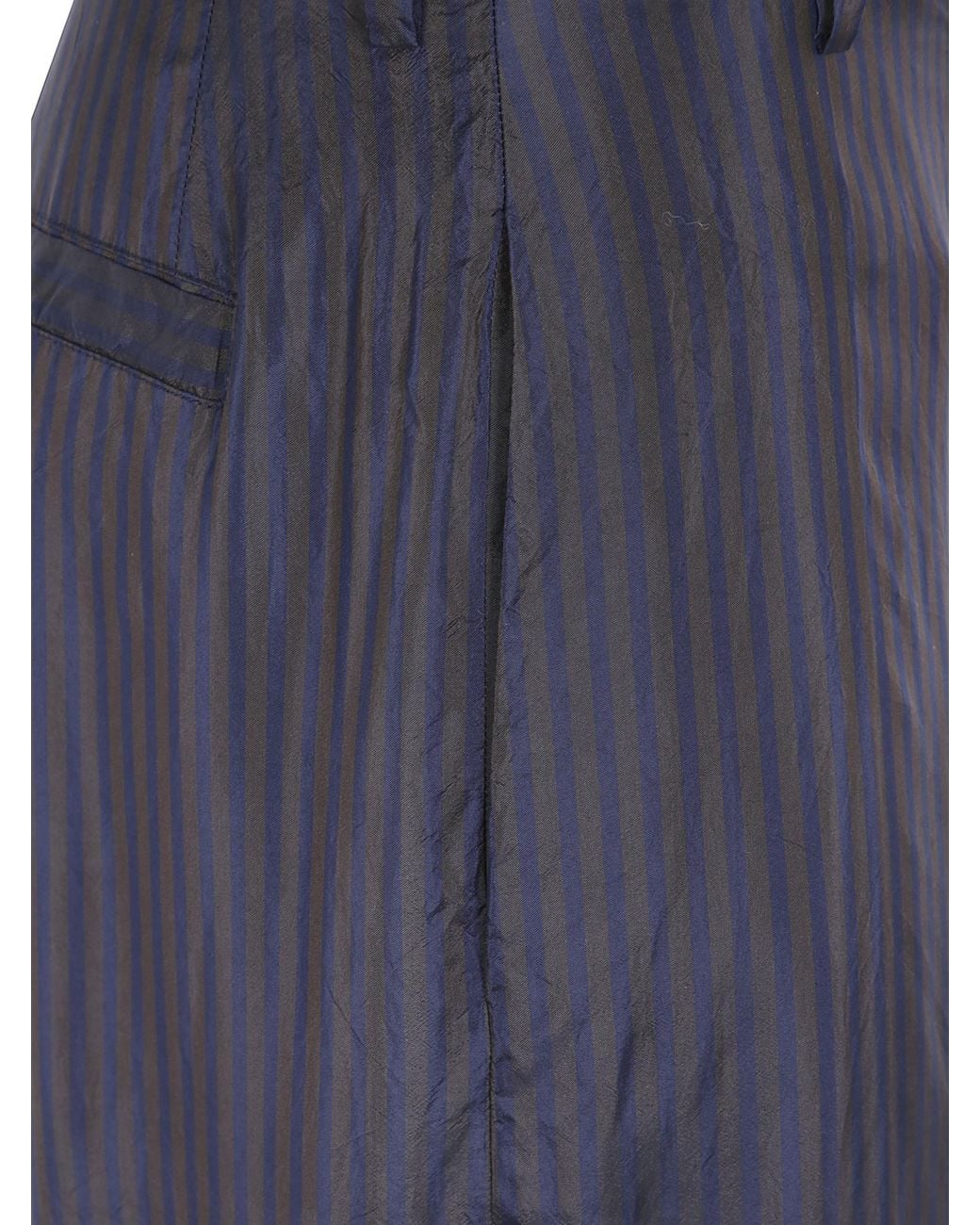 Dries Van Noten Blue Wide Leg Cupro Pants