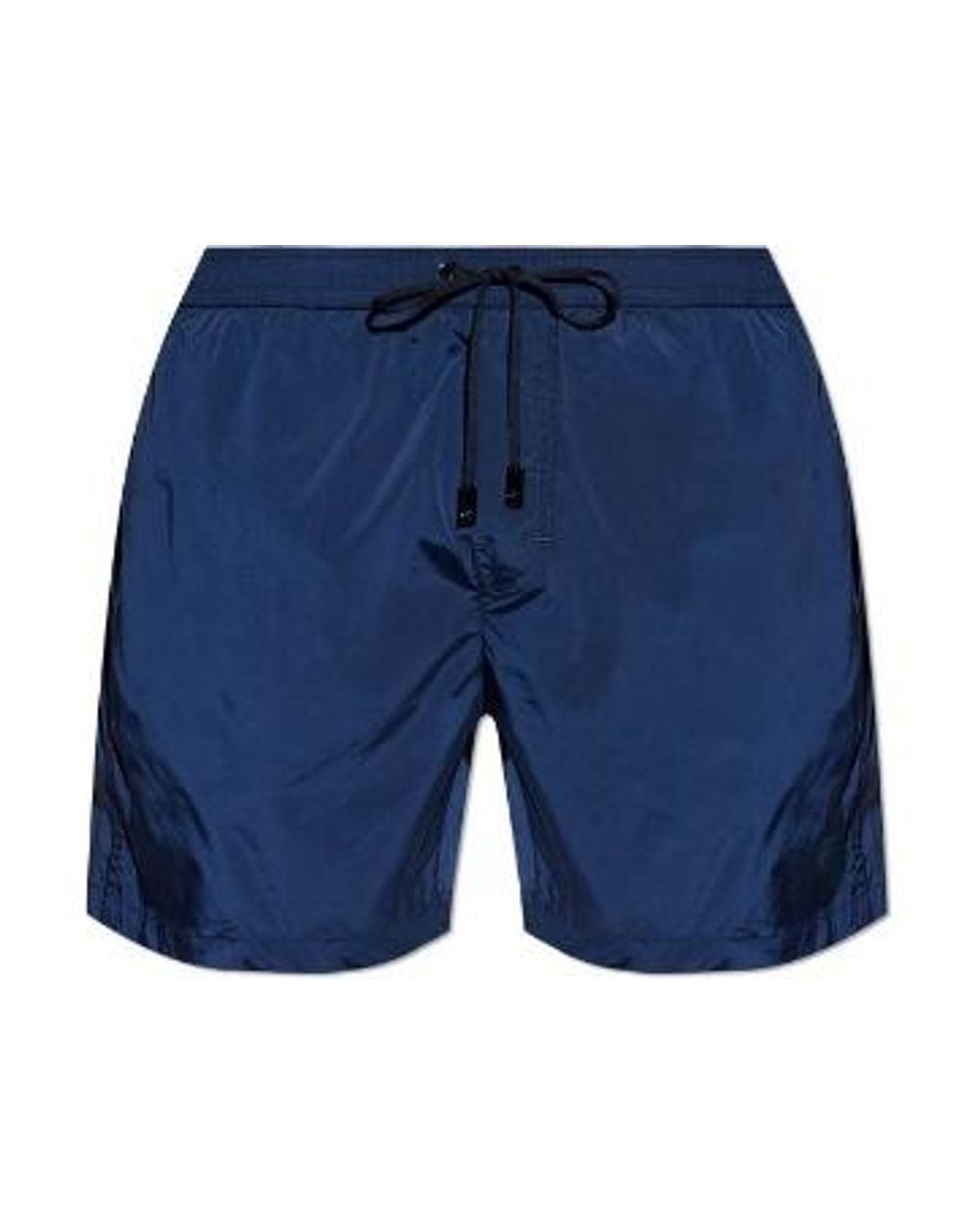 Giorgio Armani Blue Logo Patch Drawstring Swim Shorts for men