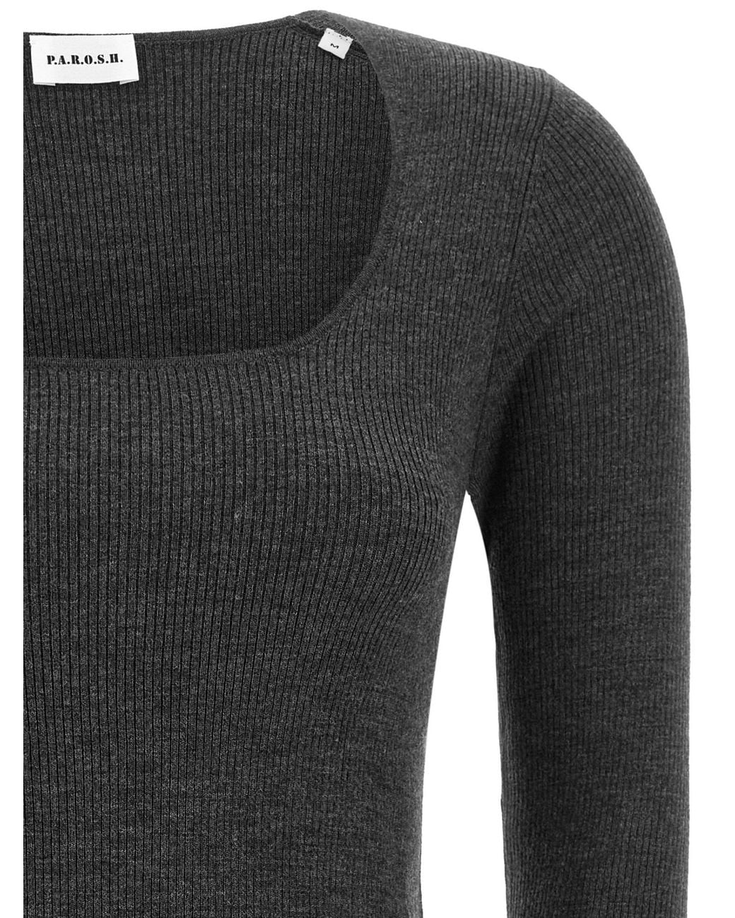 P.A.R.O.S.H. Black Long-Sleeve Knit Top