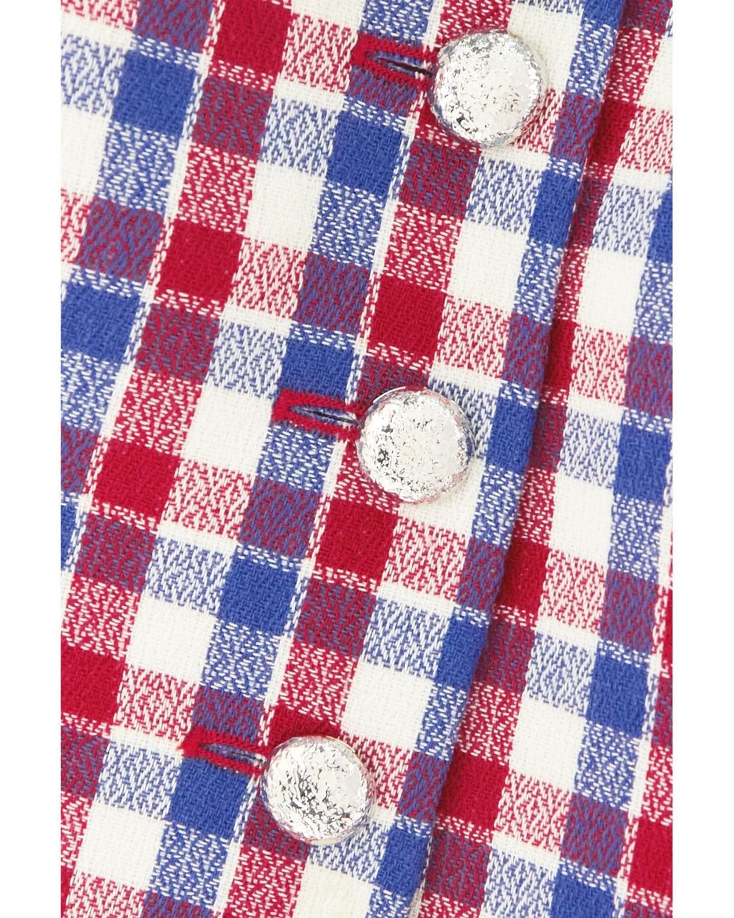 Alessandra Rich Red Plaid Cropped Jacket