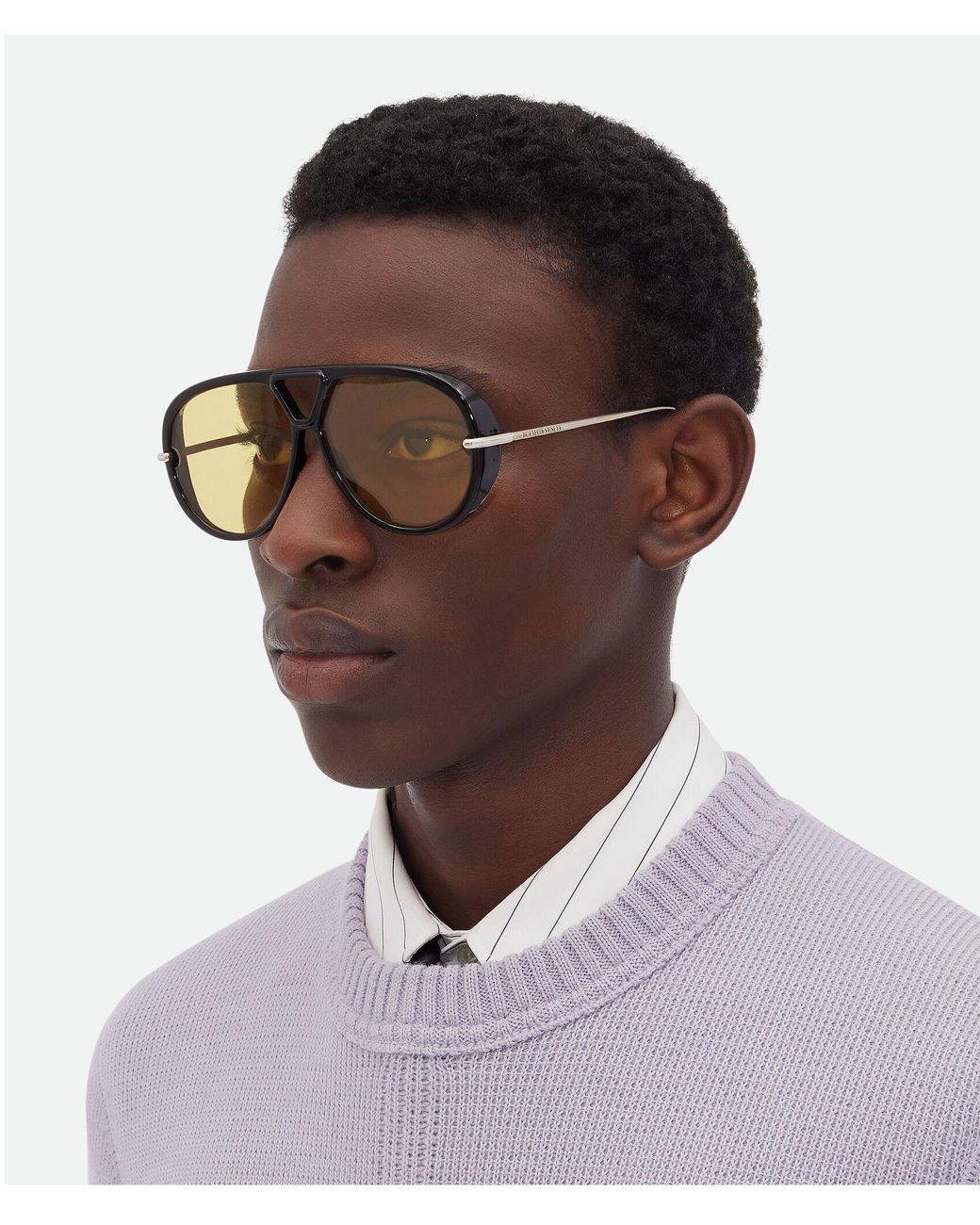 Bottega Veneta Metallic Eyewear Aviator Frame Sunglasses for men