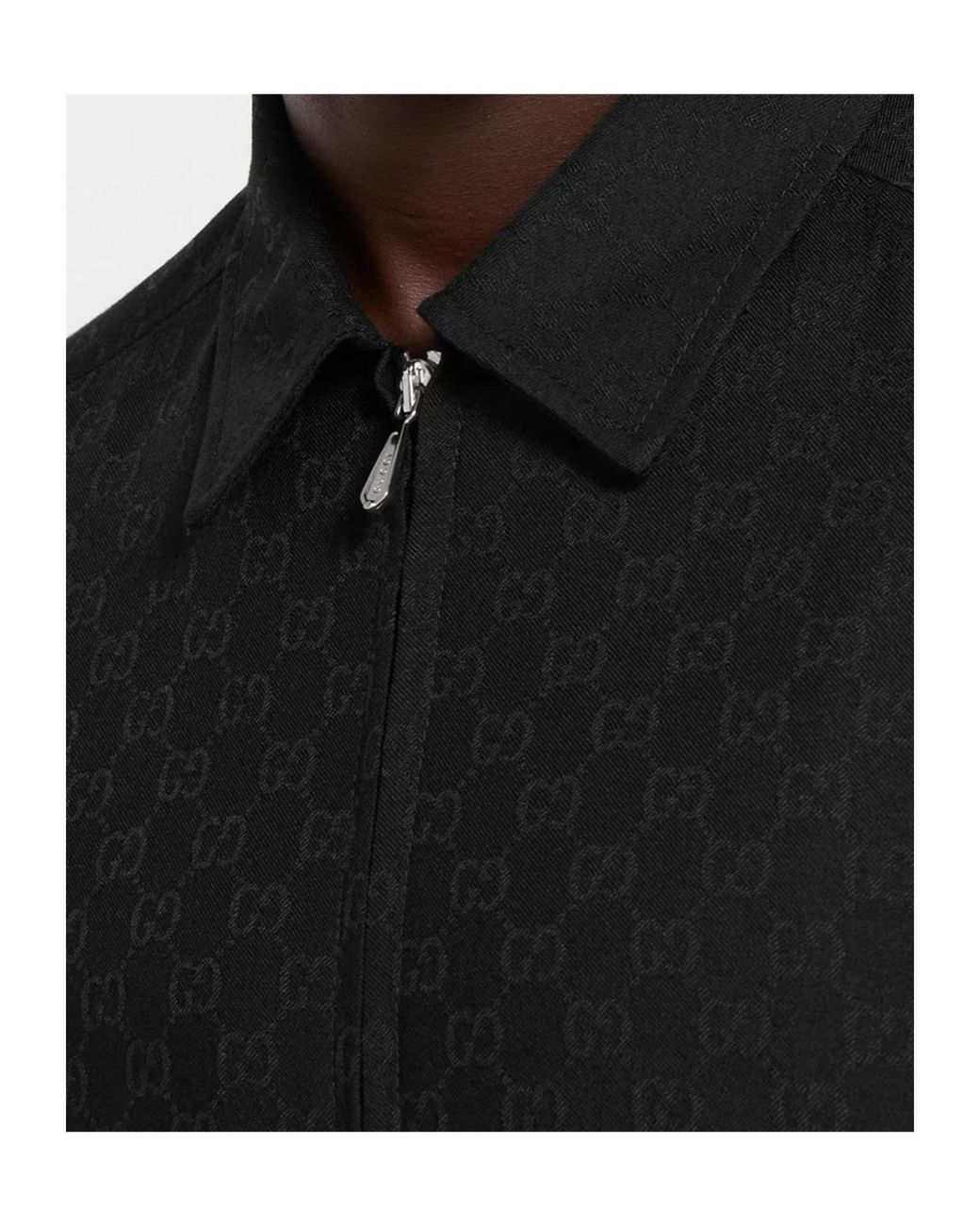 Gucci Black Gg Wool Zip Jacket for men