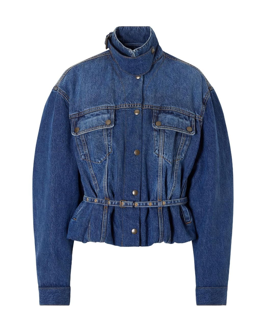 Dries Van Noten Blue High-Collar Denim Jacket
