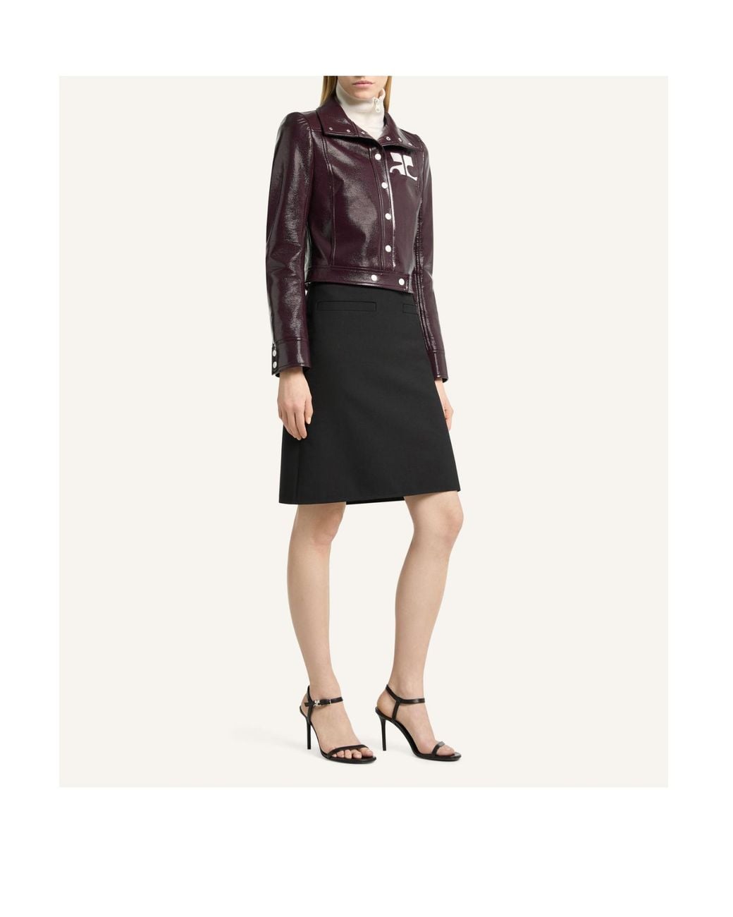 Courreges Brown Courrèges Vinyl Collared Button-Up Jacket