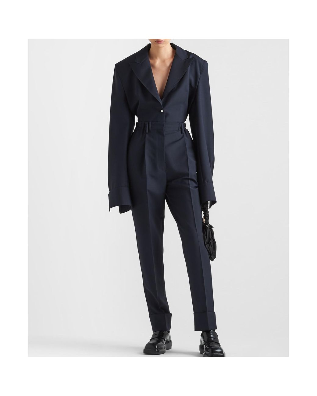 Prada Blue Pleated Tailored Trousers