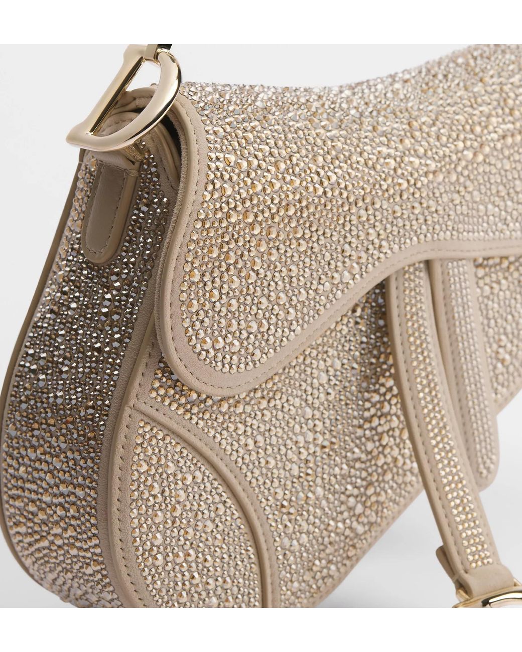 Dior White Small Saddle Bag With Strap