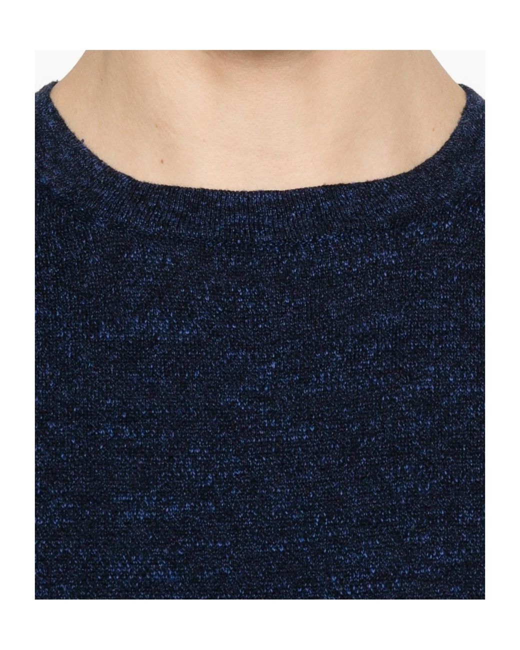 Woolrich Blue Crew-Neck Knitted T-Shirt for men