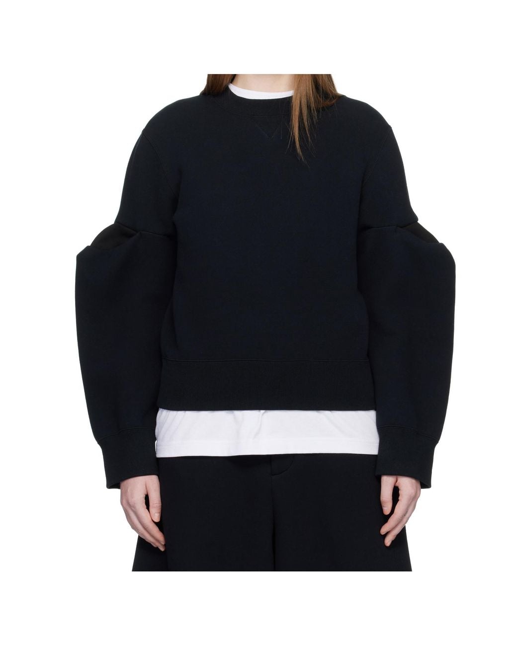 Sacai Blue Puff-Sleeve Sweater