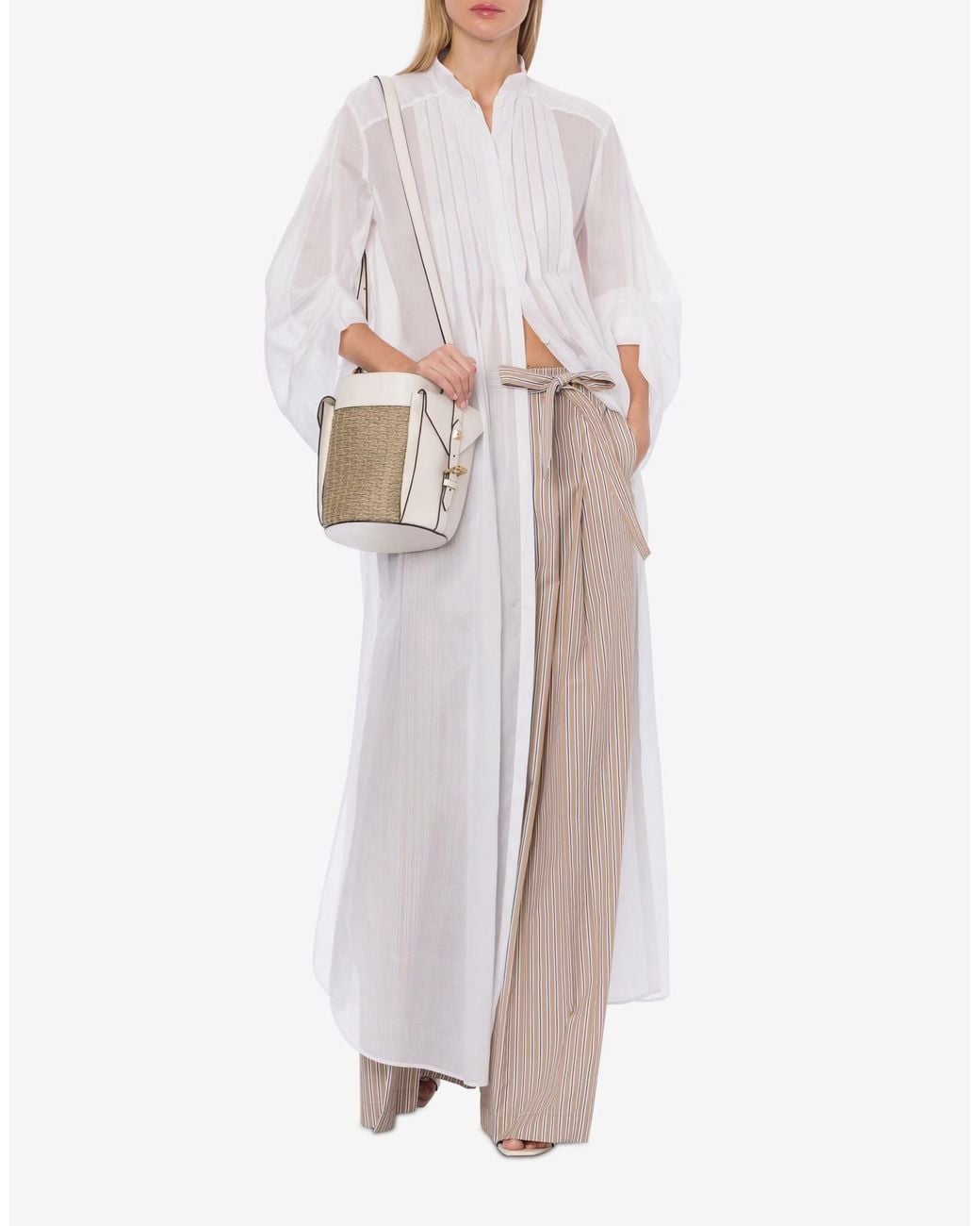 Alberta Ferretti Multicolor Striped Pleated Wide-Leg Trousers