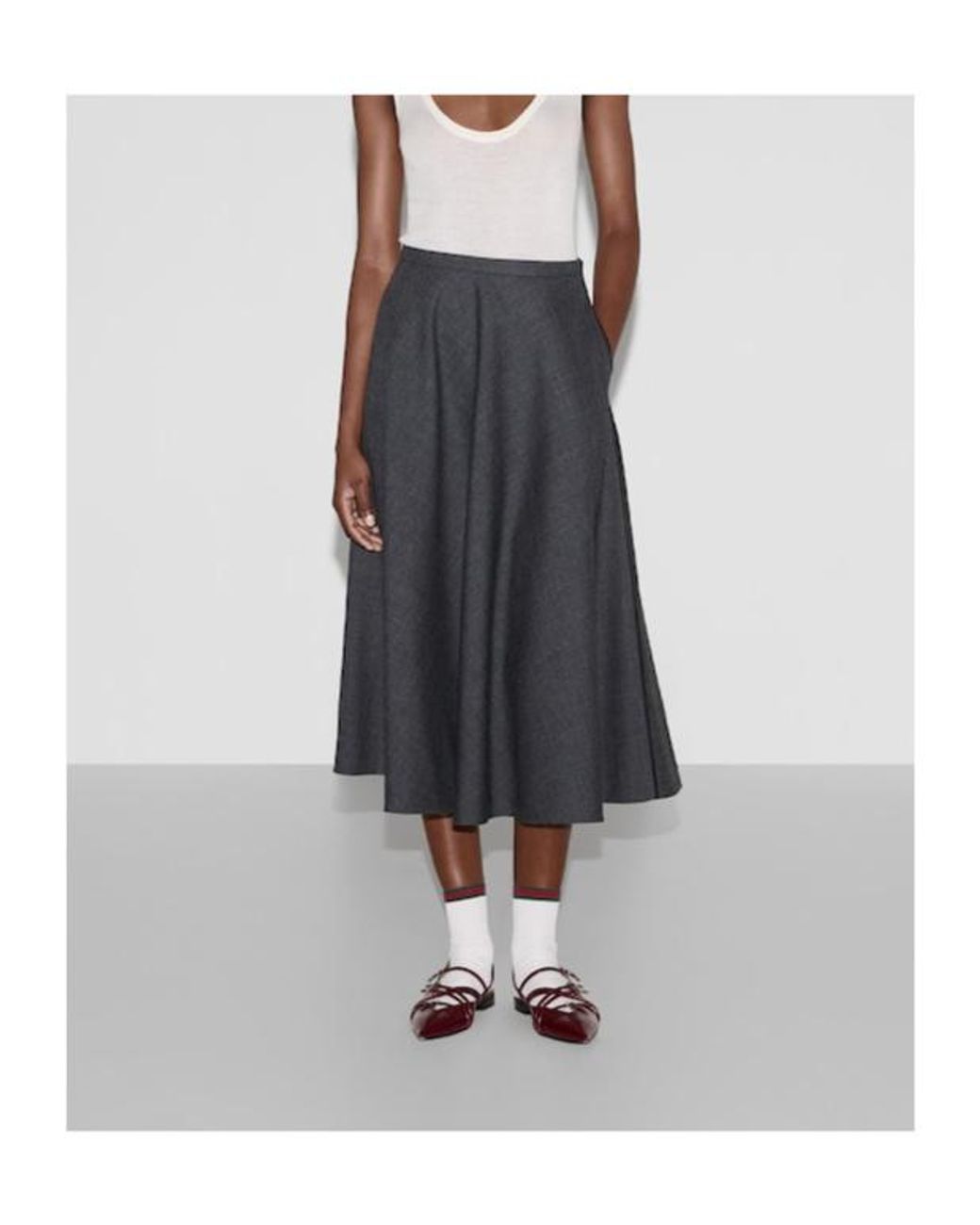Gucci Black Pleated Skirt