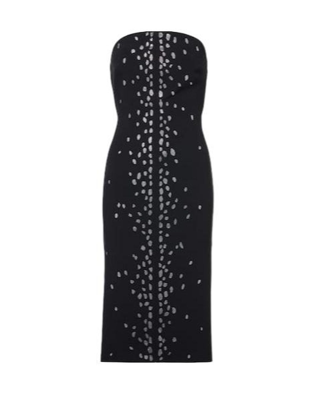 David Koma Black Rhinestone-Embellished Midi Dress