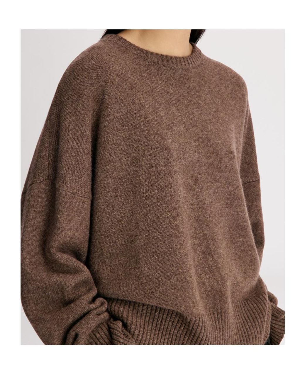 Loulou de Saison Brown Anton Crewneck Knitted Jumper