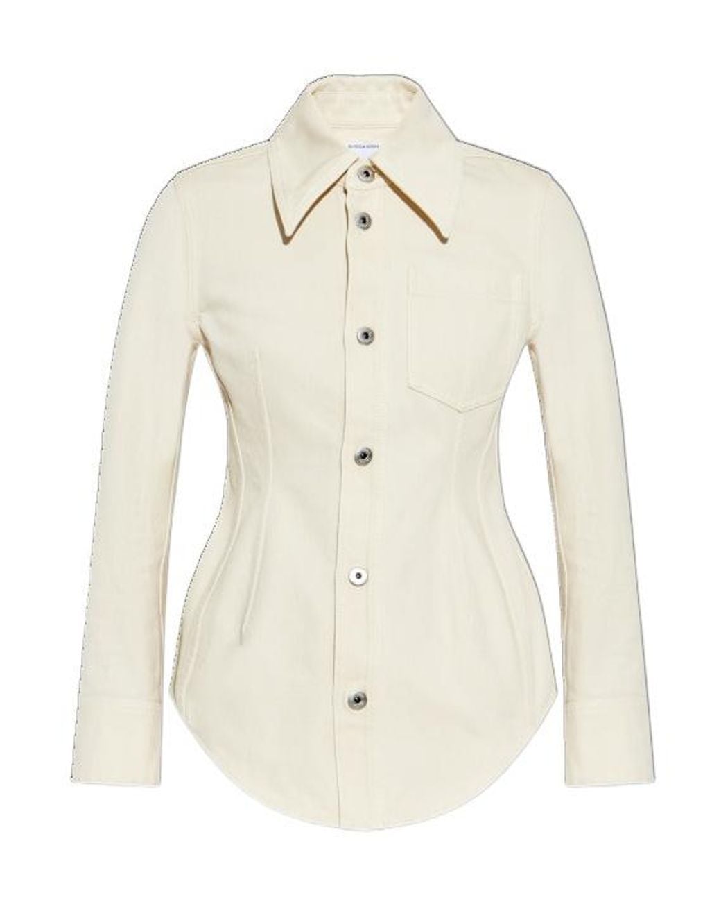 Bottega Veneta White Long Sleeved Denim Shirt
