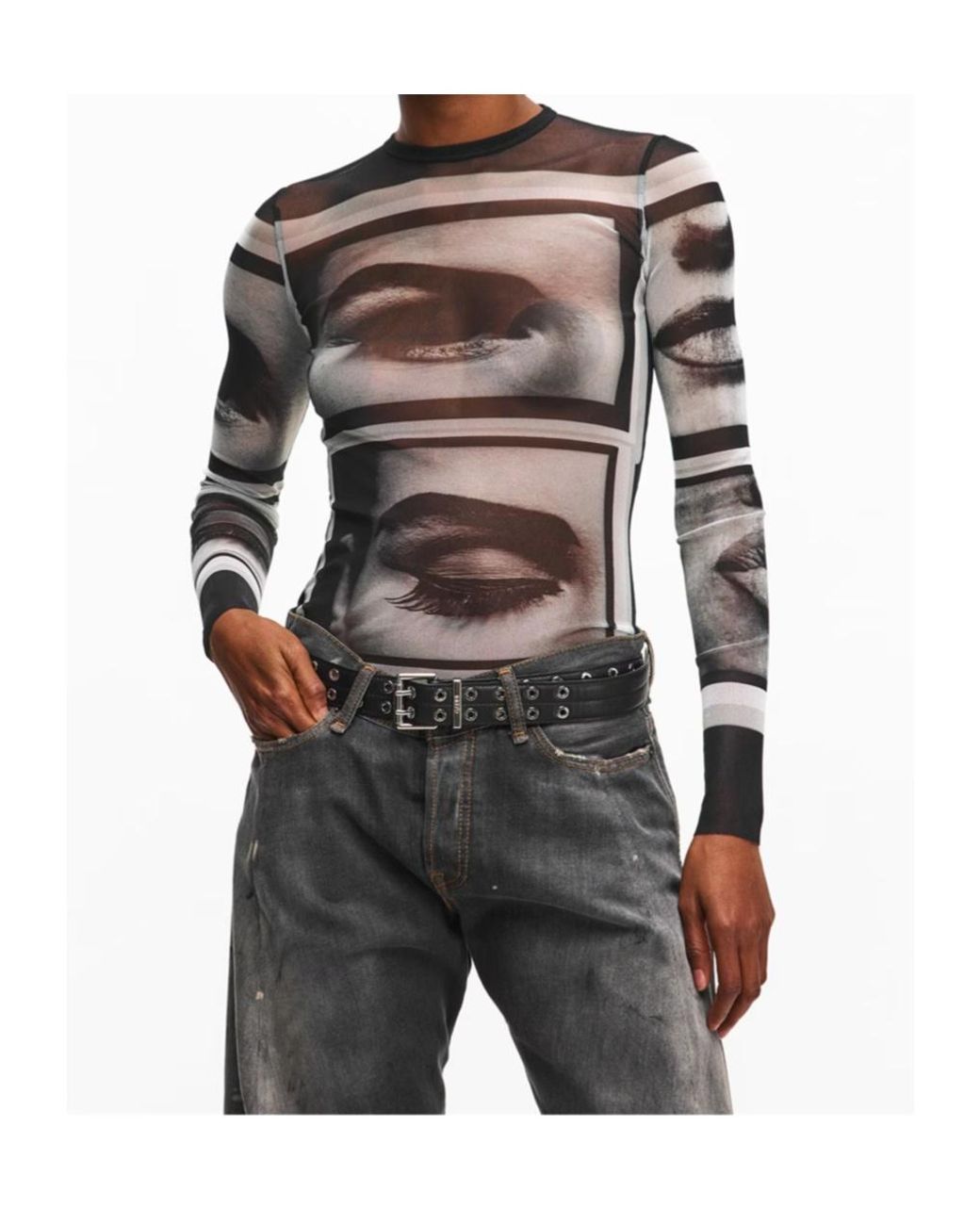 Jean Paul Gaultier Gray Printed Pattern Cover-Up